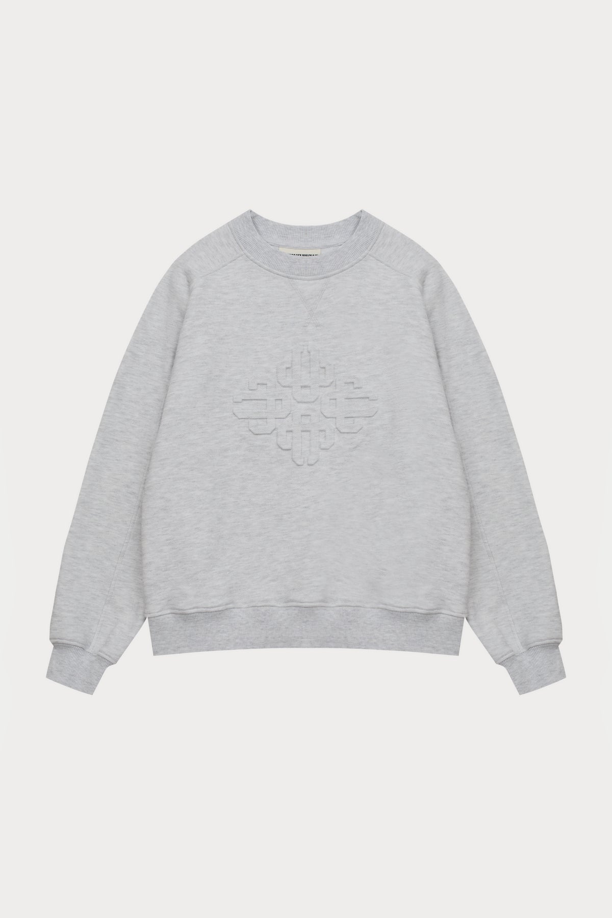 EMBOSSED SWEATSHIRT - GREY MARL