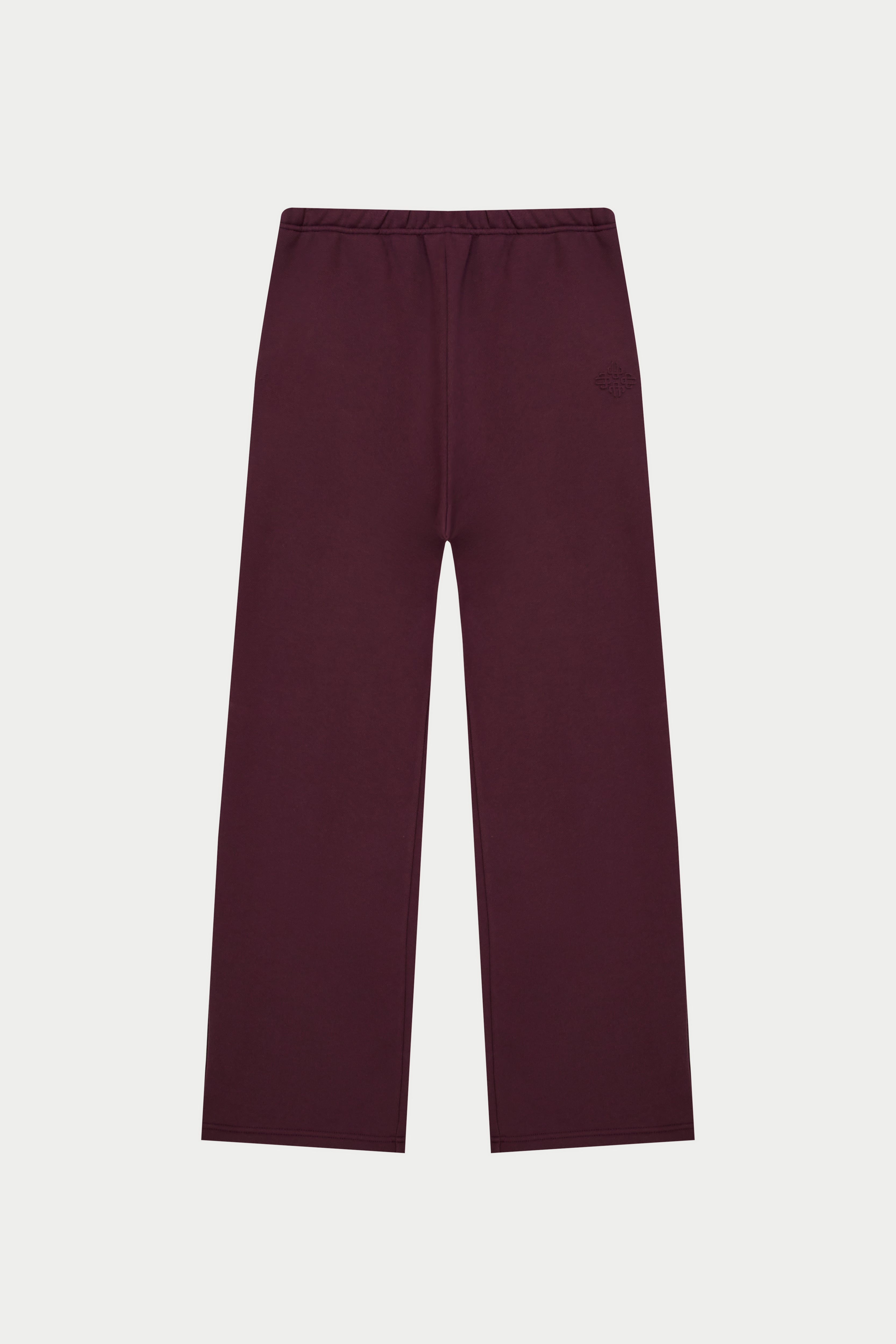 EMBOSSED STRAIGHT LEG JOGGERS - PLUM