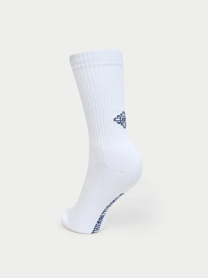 REVERSE EMBLEM COPYRIGHT SOCKS - WHITE NAVY