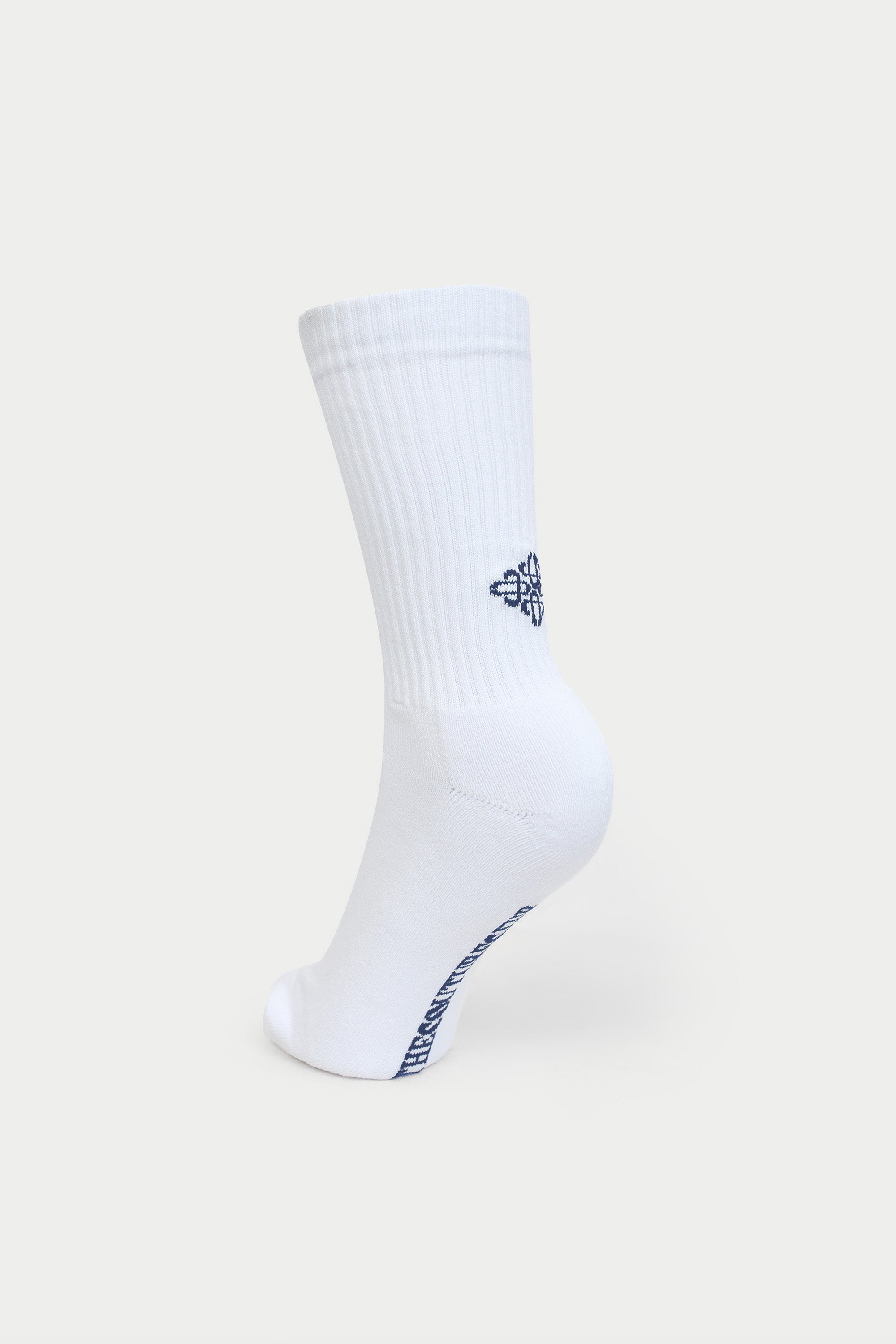 REVERSE EMBLEM COPYRIGHT SOCKS - WHITE NAVY
