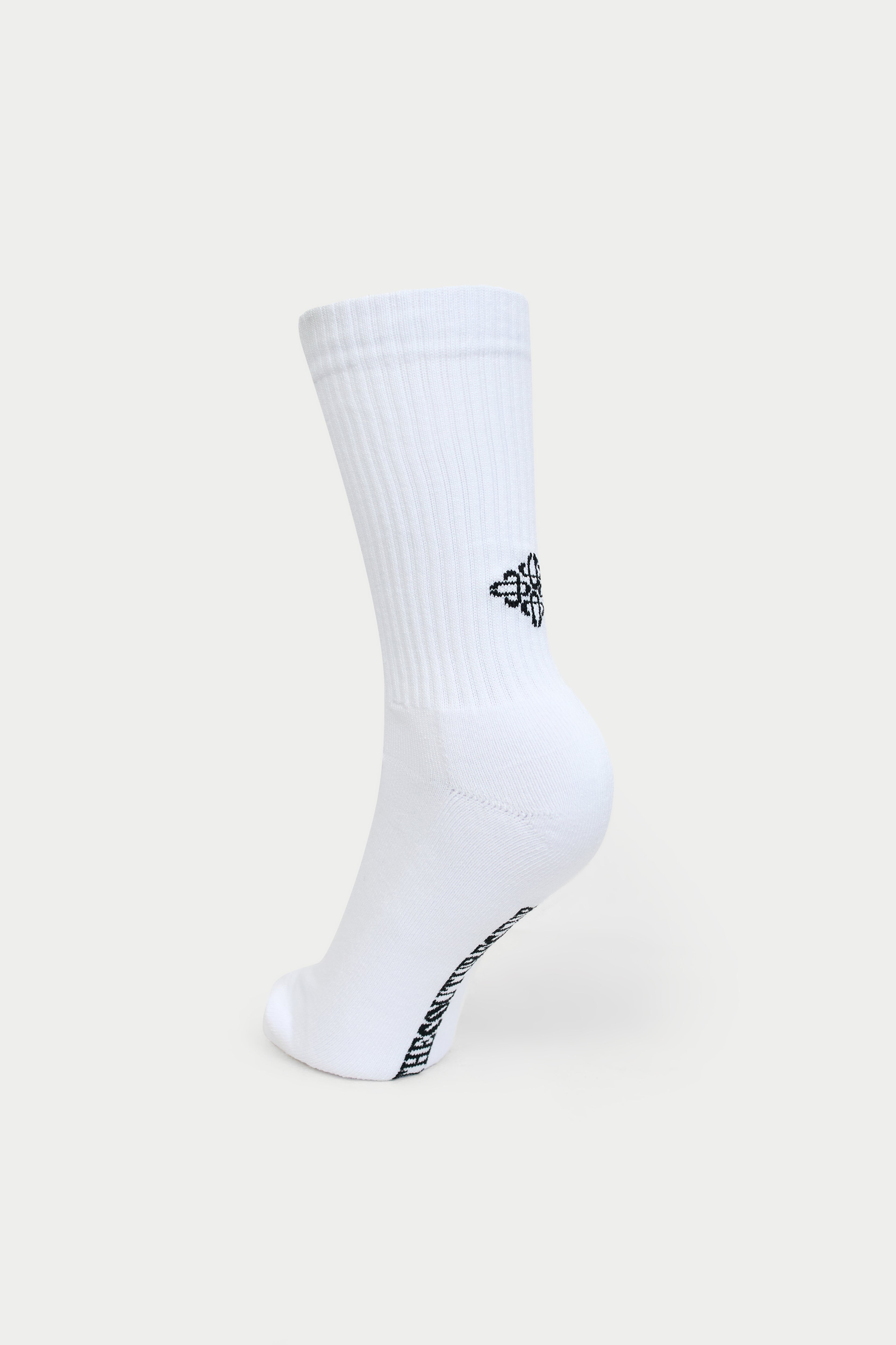 REVERSE EMBLEM COPYRIGHT SOCKS - WHITE