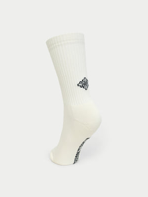 REVERSE EMBLEM COPYRIGHT SOCKS - OFF WHITE