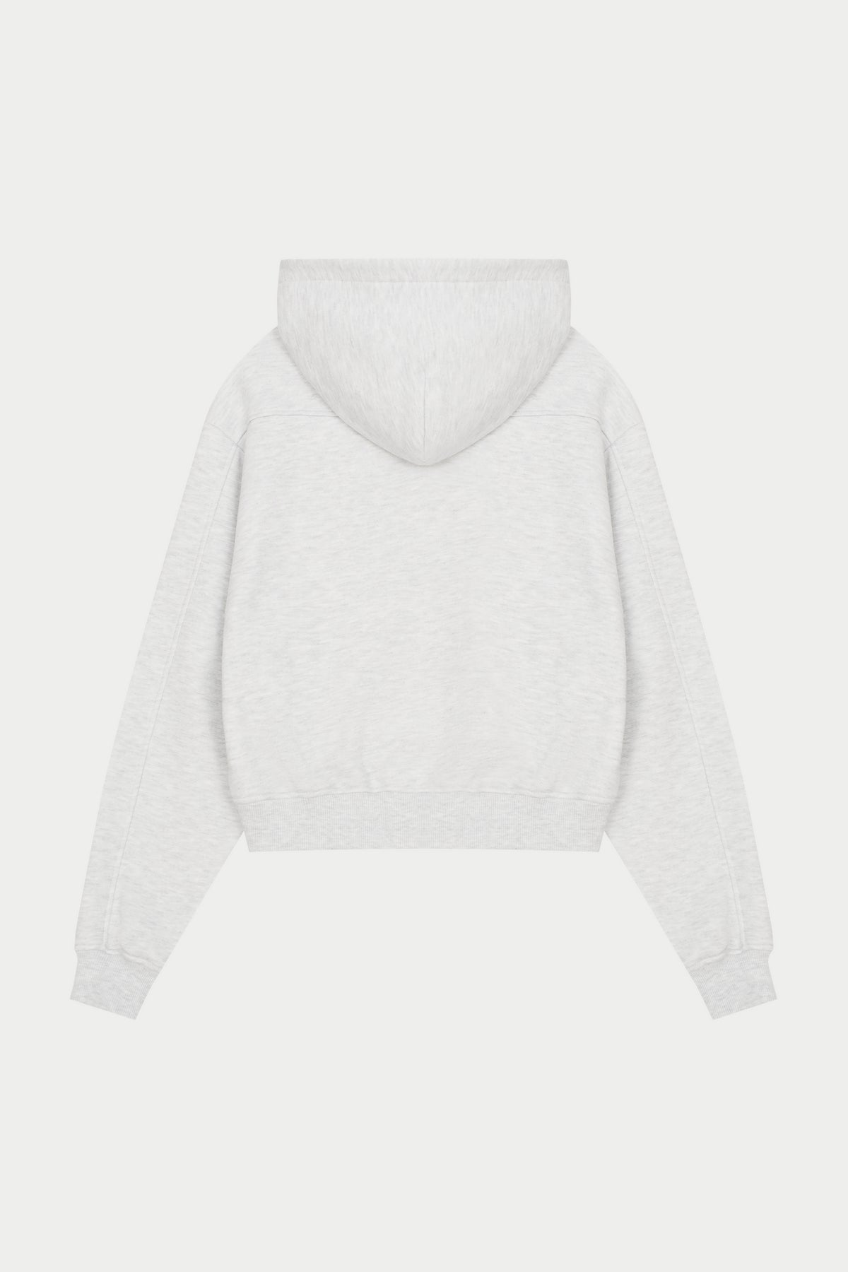 PILATES & PINOT ZIP THROUGH CROPPED HOODIE - GREY MARL