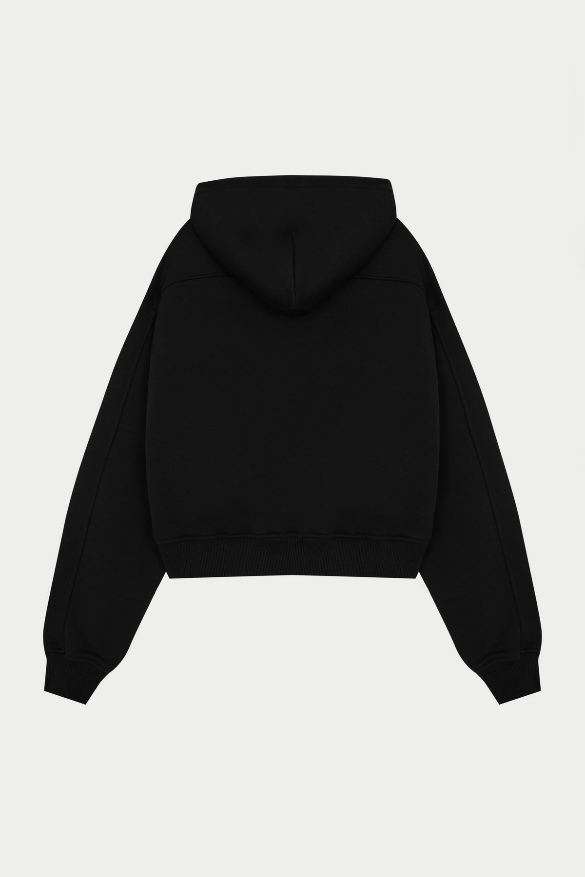 PILATES & PINOT ZIP THROUGH CROPPED HOODIE - BLACK