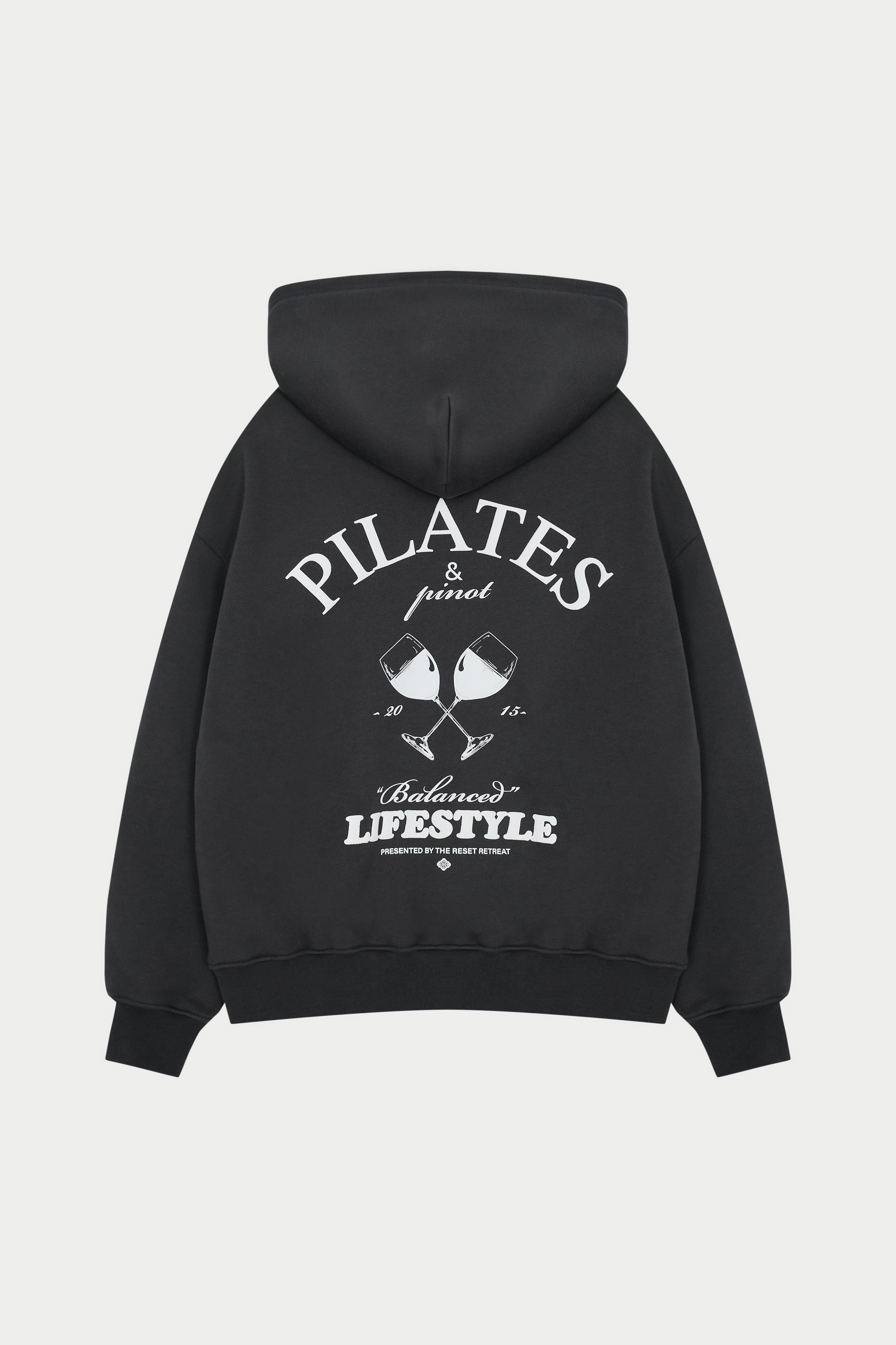 PILATES & PINOT OVERSIZED HOODIE - MIDNIGHT GREY – The Couture Club
