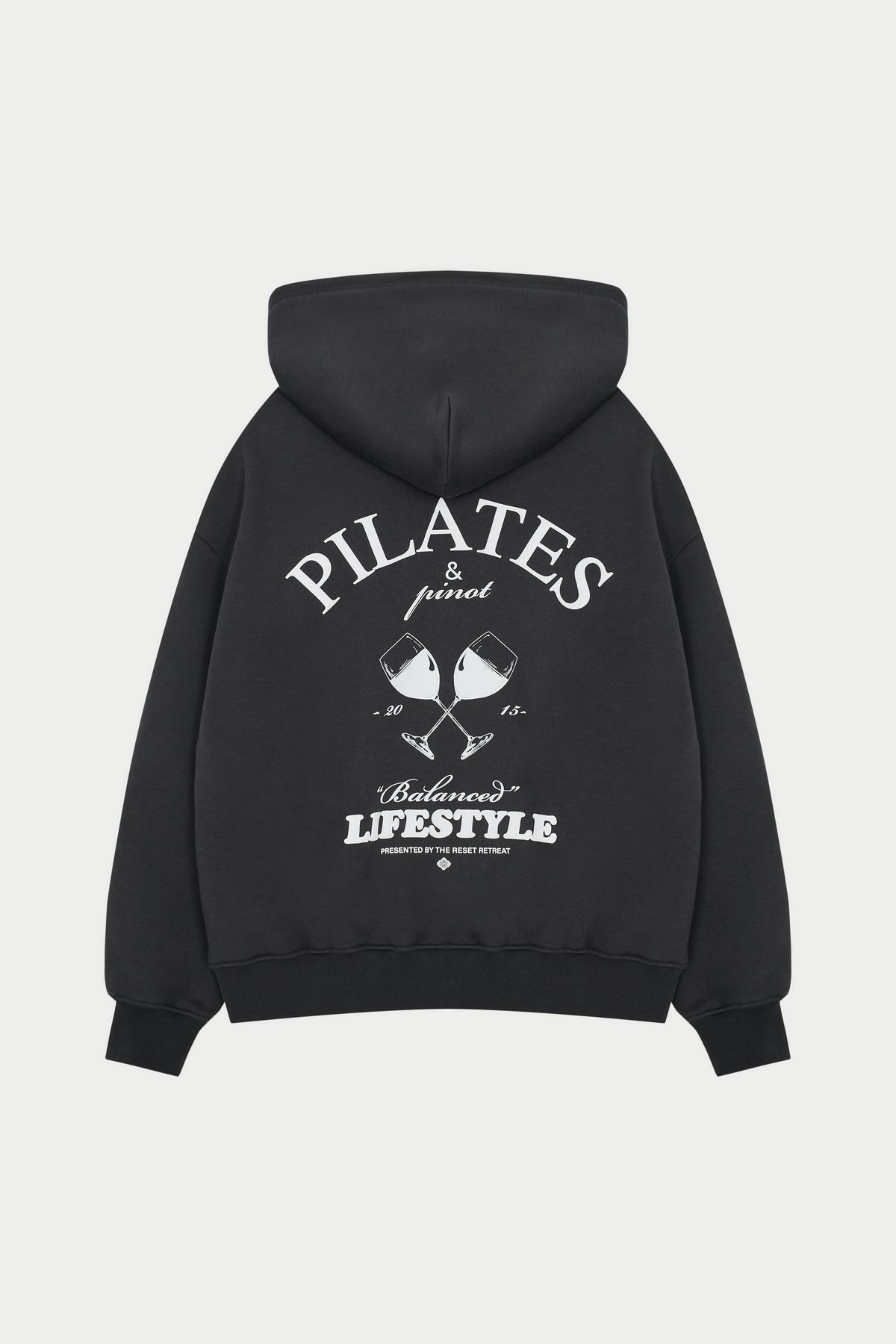 PILATES & PINOT OVERSIZED HOODIE - MIDNIGHT GREY