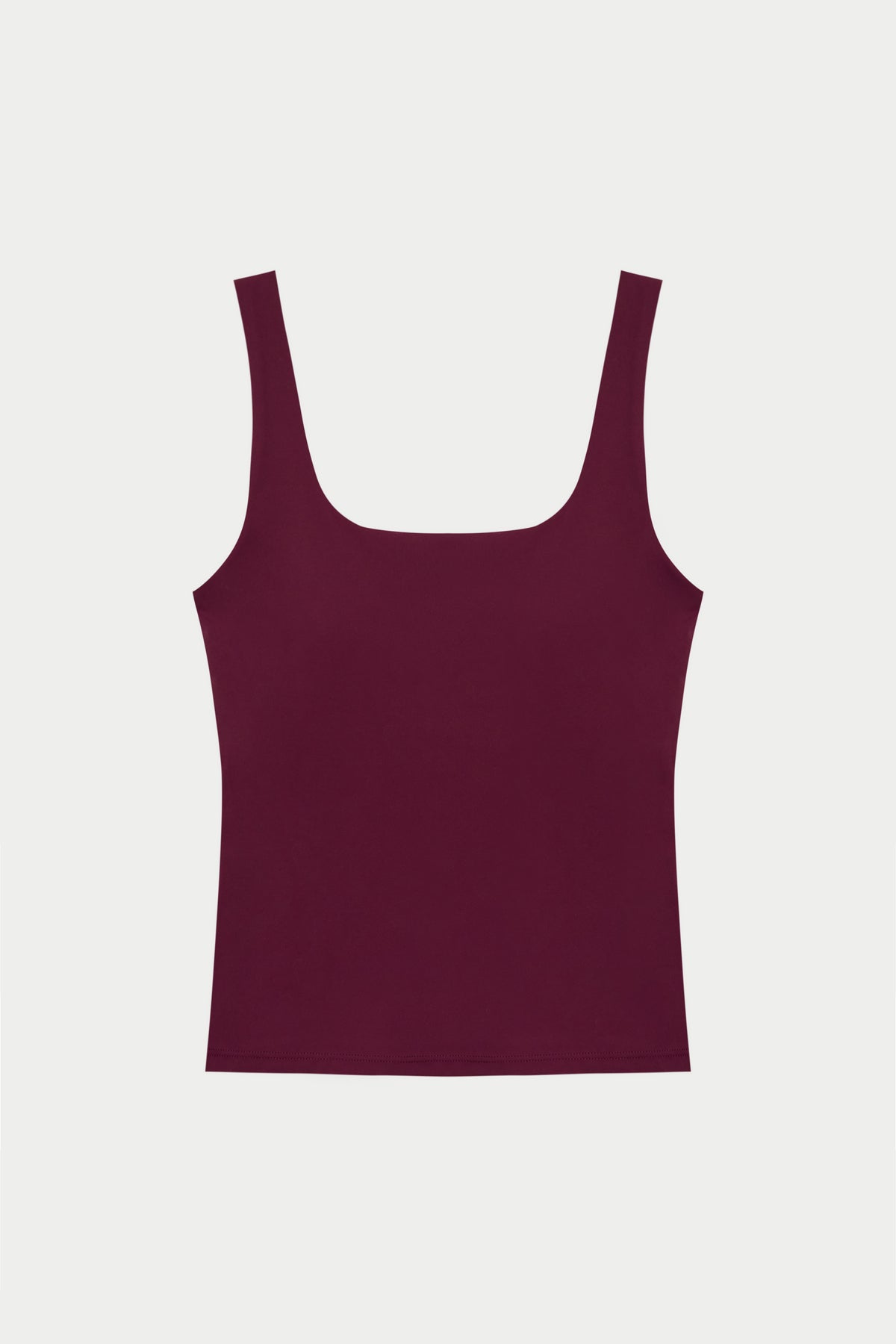 SCULPTING STRETCH SCOOP NECK SPORTS TOP - BURGUNDY