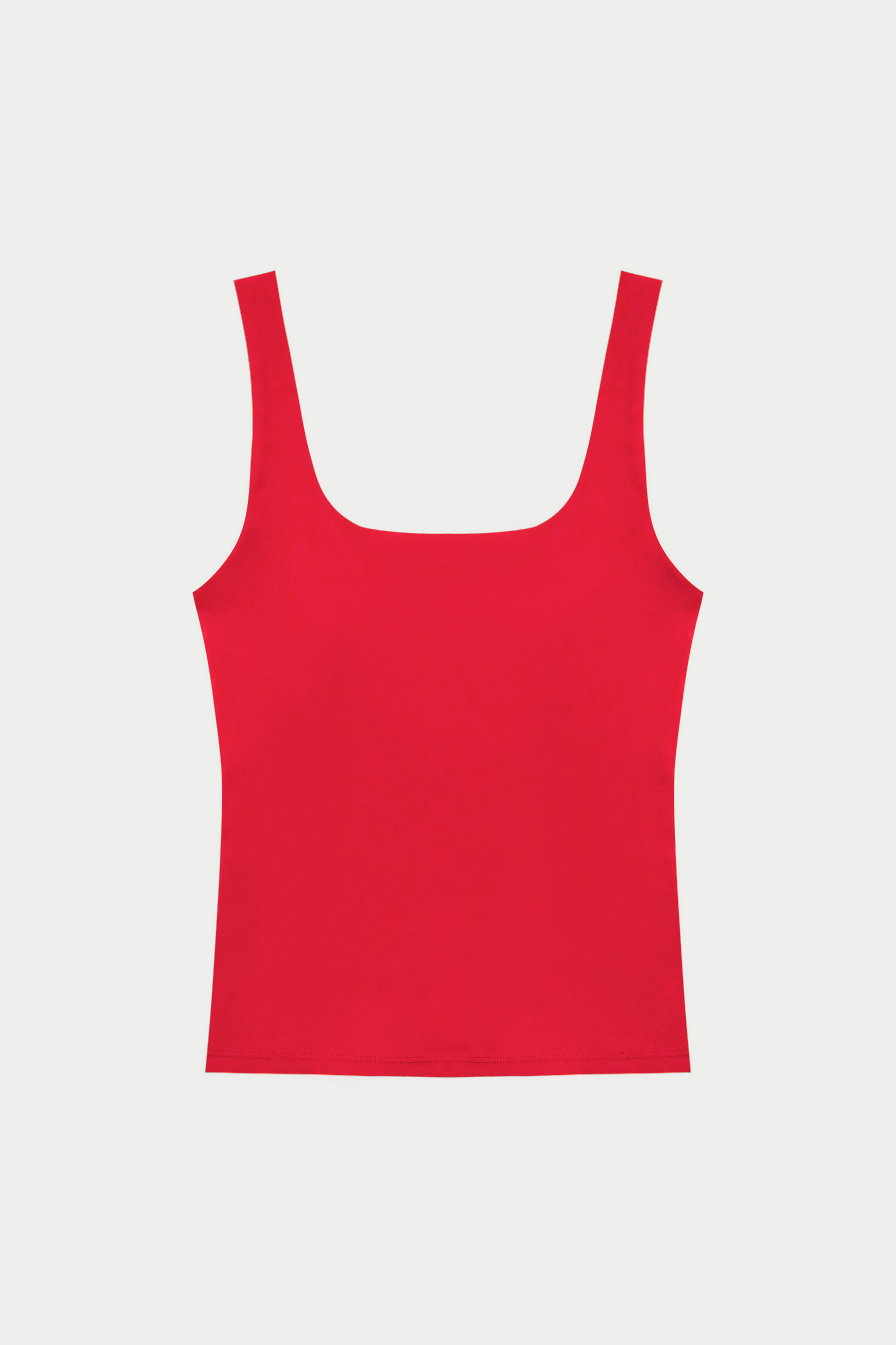 SCULPTING STRETCH SCOOP NECK SPORTS TOP - RED
