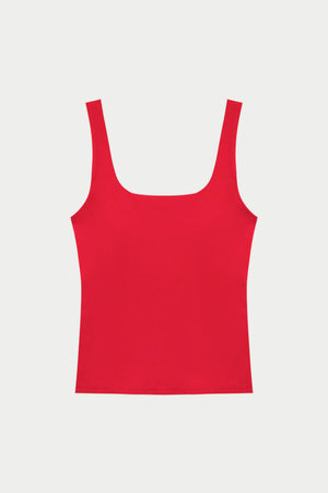 SCULPTING STRETCH SCOOP NECK SPORTS TOP - RED
