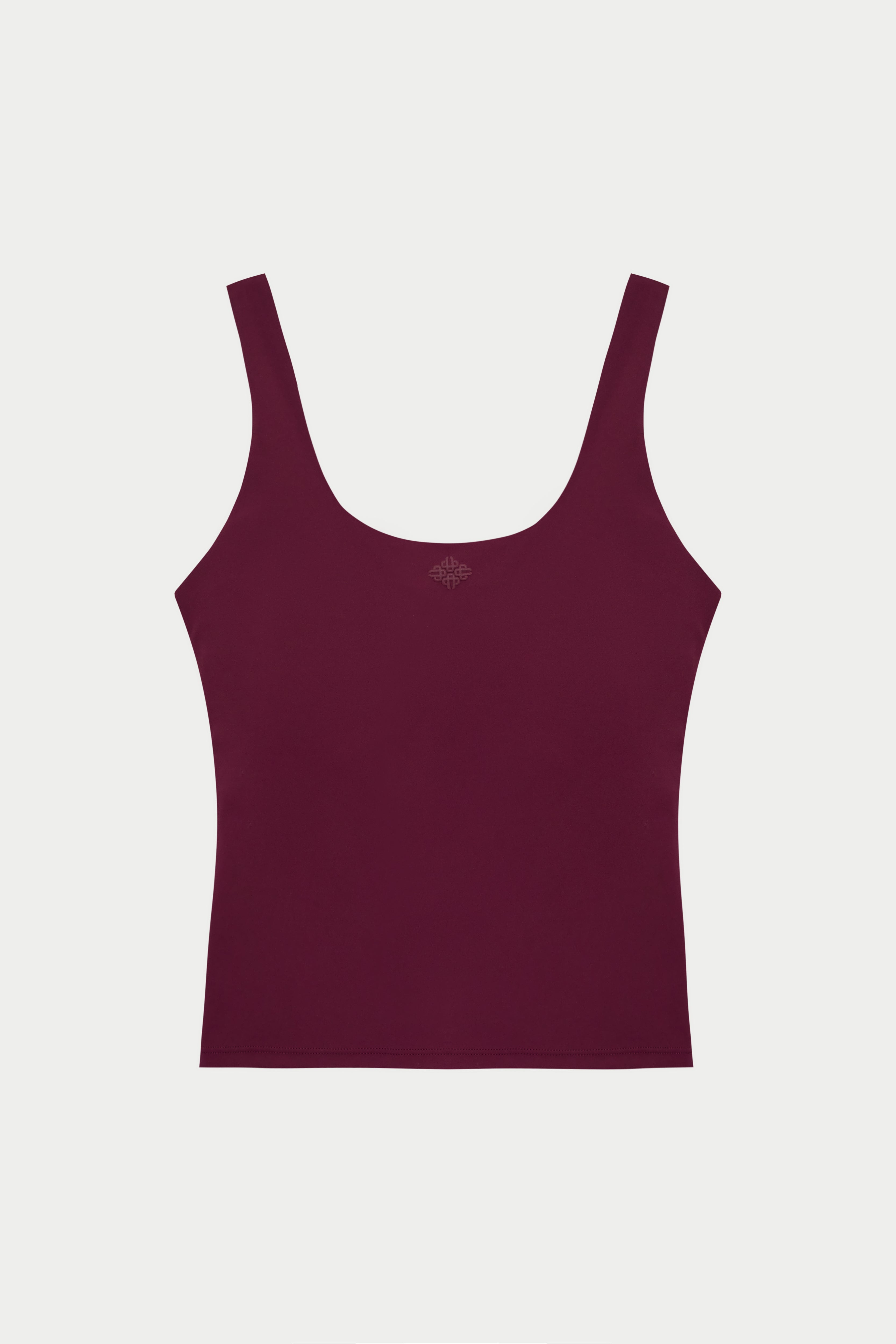SCULPTING STRETCH SCOOP NECK SPORTS TOP - BURGUNDY
