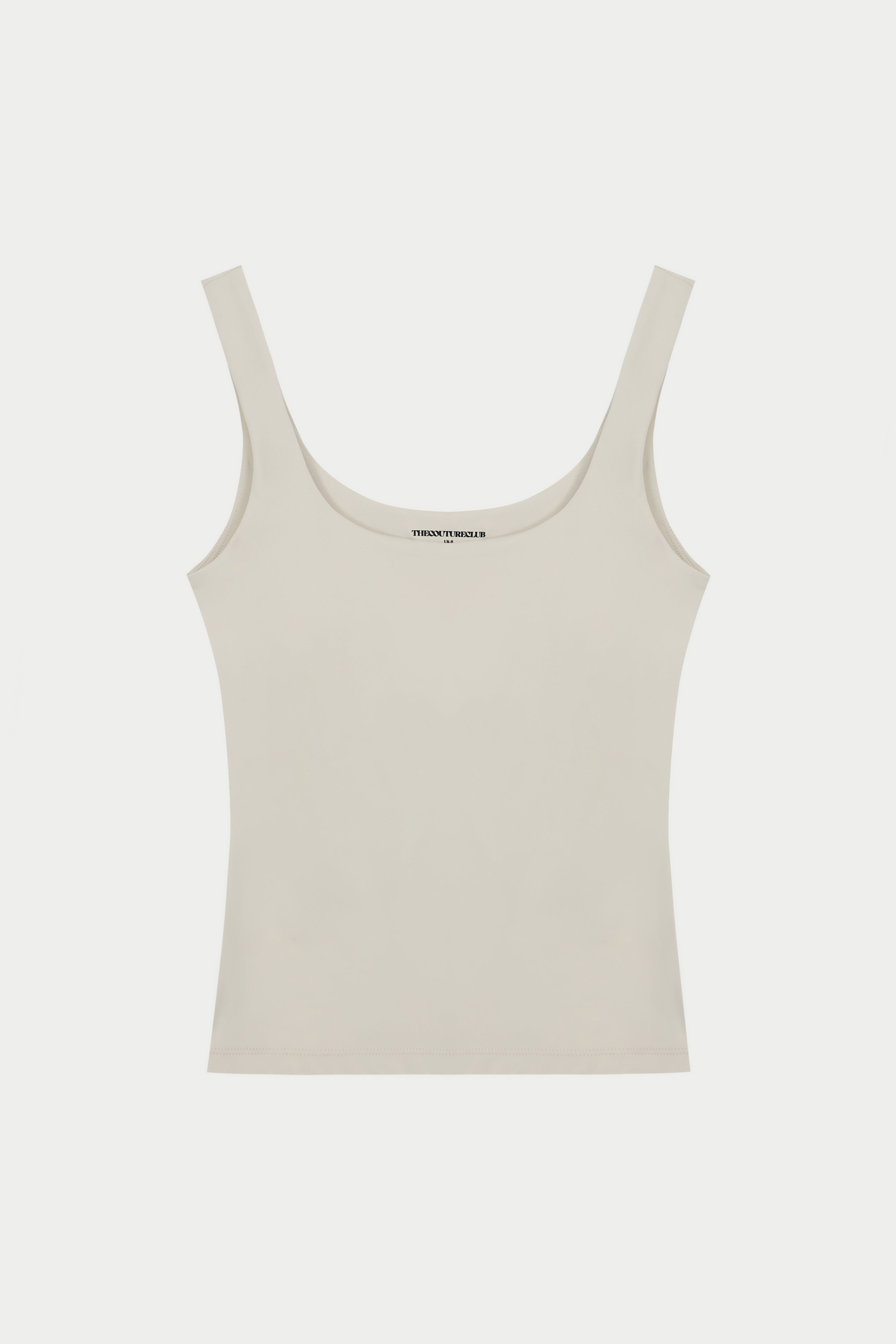 SCULPTING STRETCH SCOOP NECK SPORTS TOP - BONE