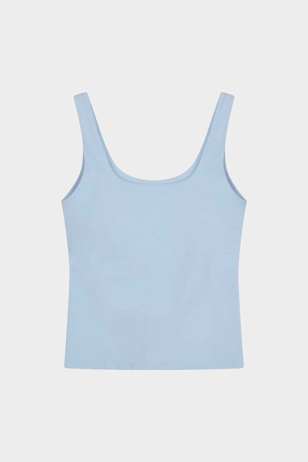 SCULPTING STRETCH SCOOP NECK SPORTS TOP - POWDER BLUE