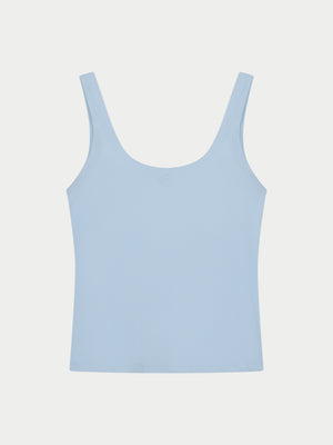 SCULPTING STRETCH SCOOP NECK SPORTS TOP - POWDER BLUE