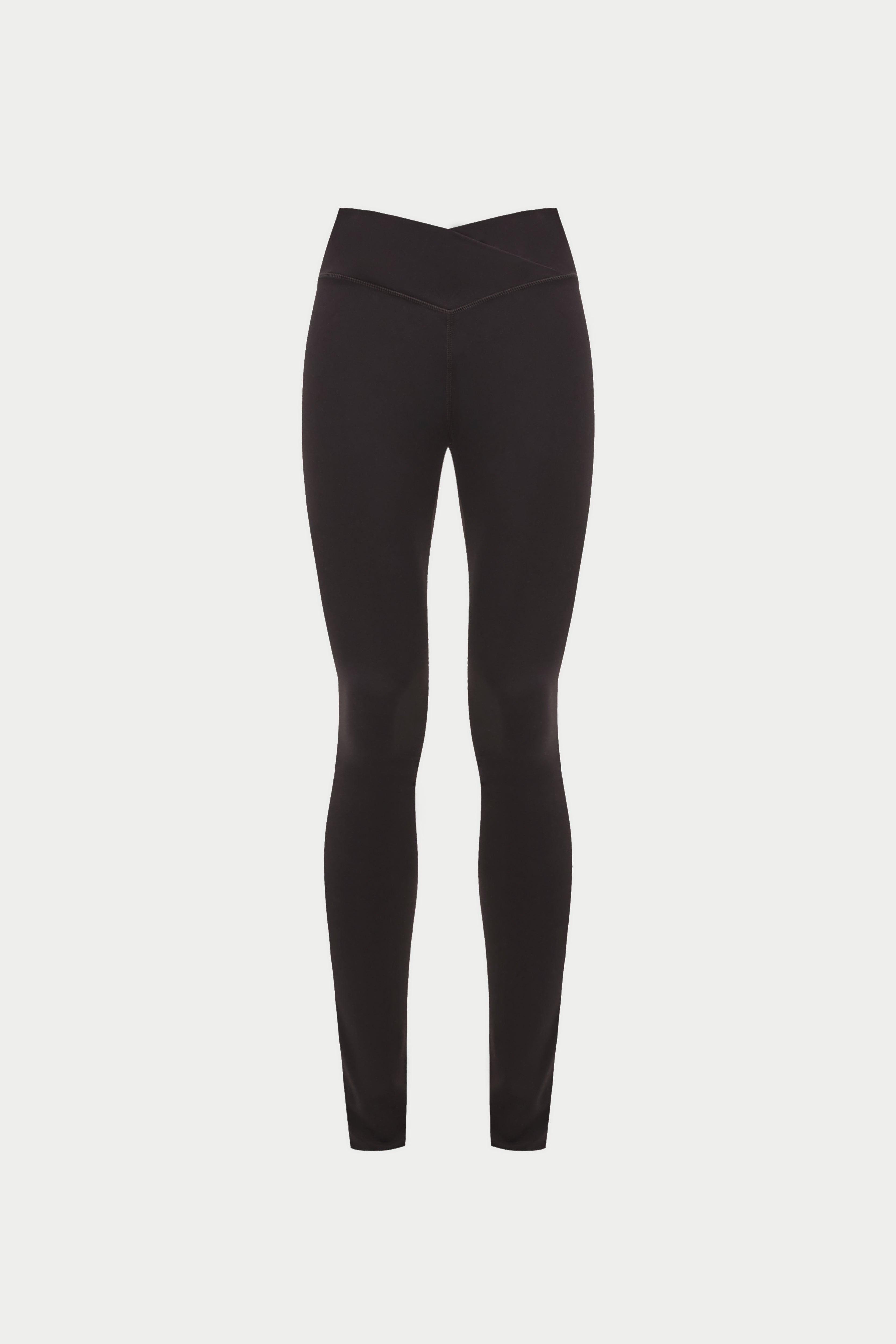 SCULPTING STRETCH CROSSOVER WAISTBAND LEGGINGS - CHOCOLATE