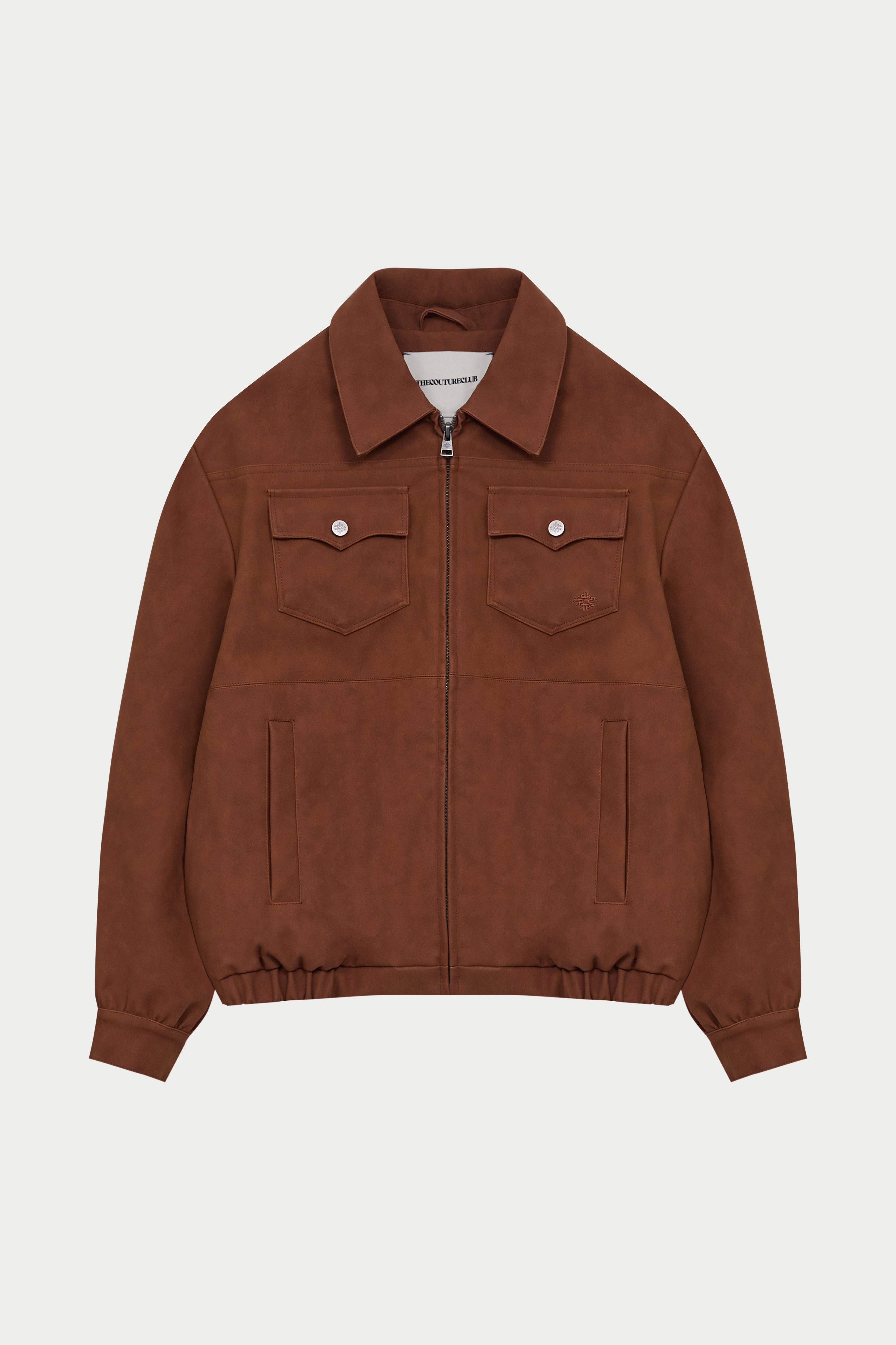 OVERSIZED FAUX SUEDE WESTERN JACKET - TAN