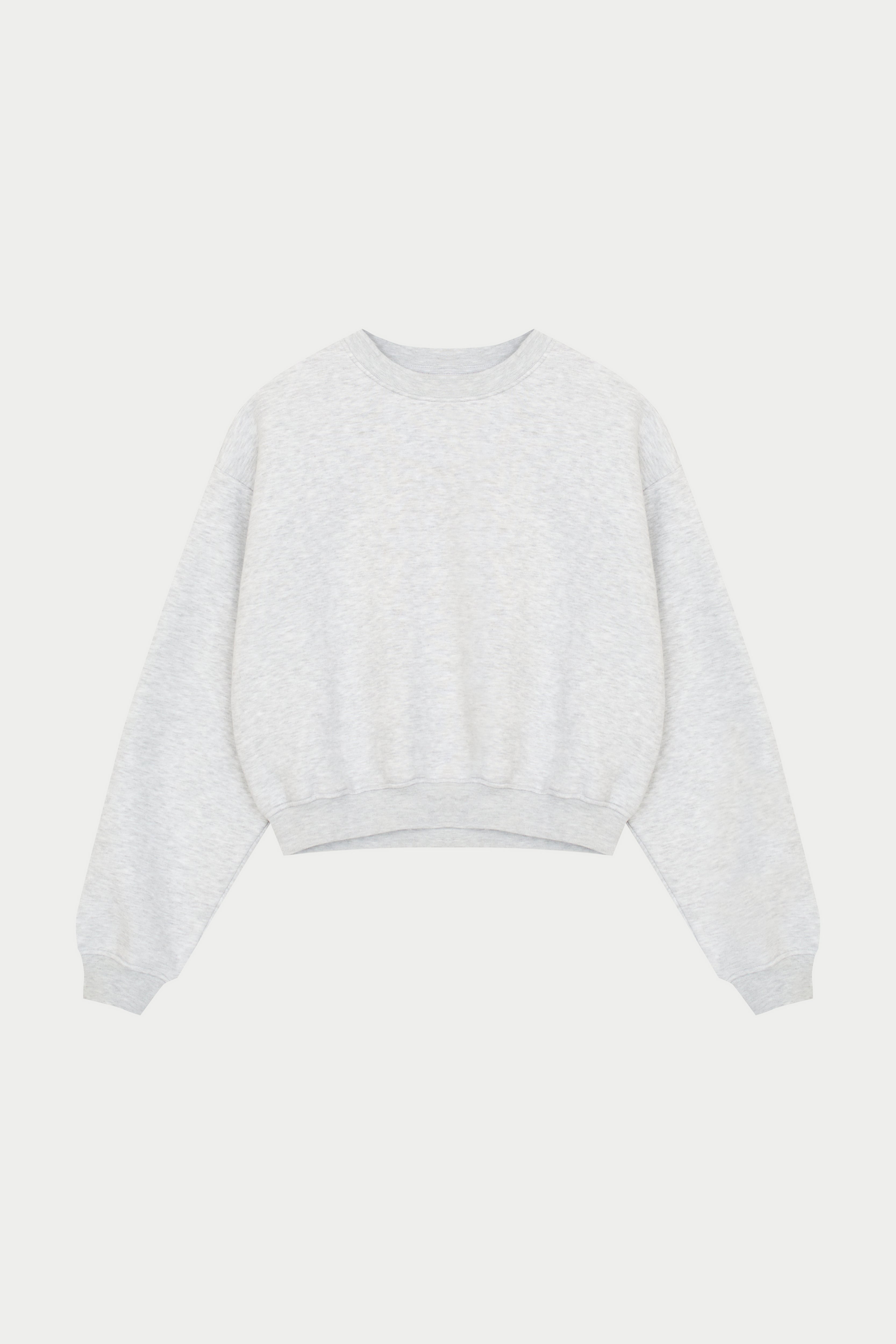 EMBROIDERED CREST SWEATSHIRT - GREY MARL