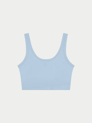SCULPTING STRETCH EMBLEM SPORTS BRA - POWDER BLUE