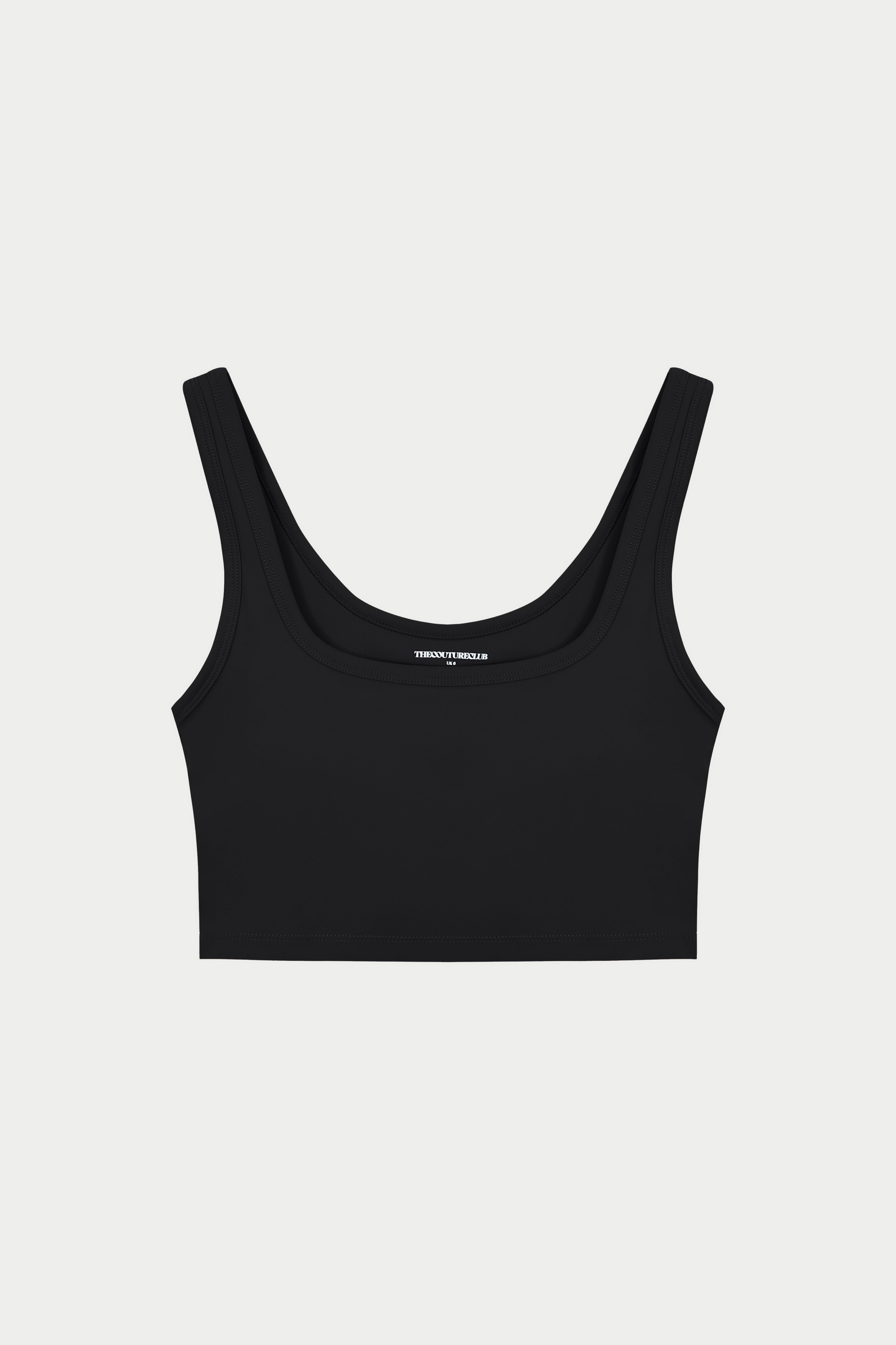 SCULPTING STRETCH EMBLEM SPORTS BRA - BLACK