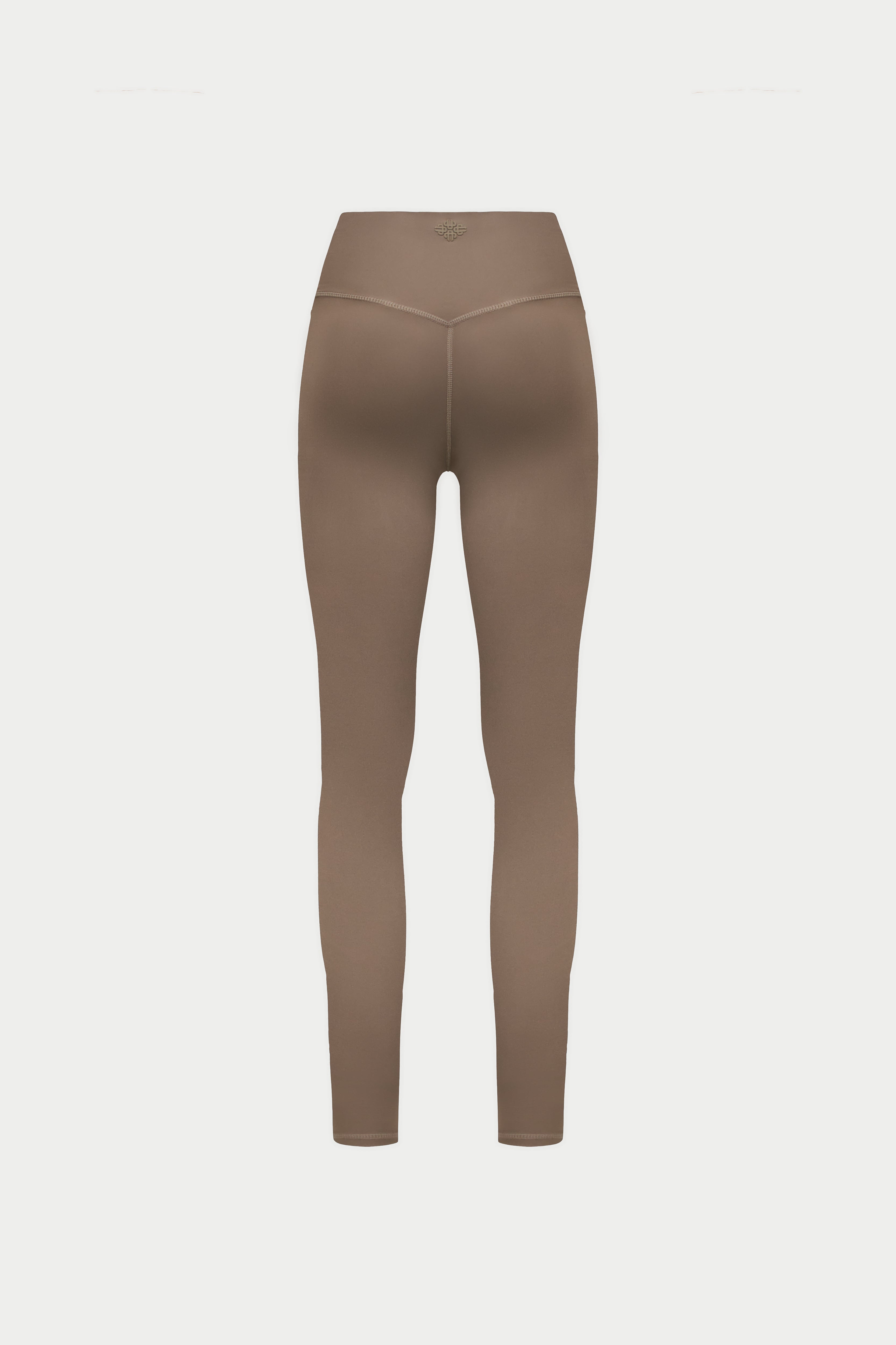 EMBLEM STRETCH SCULPTING LEGGINGS - COCOA