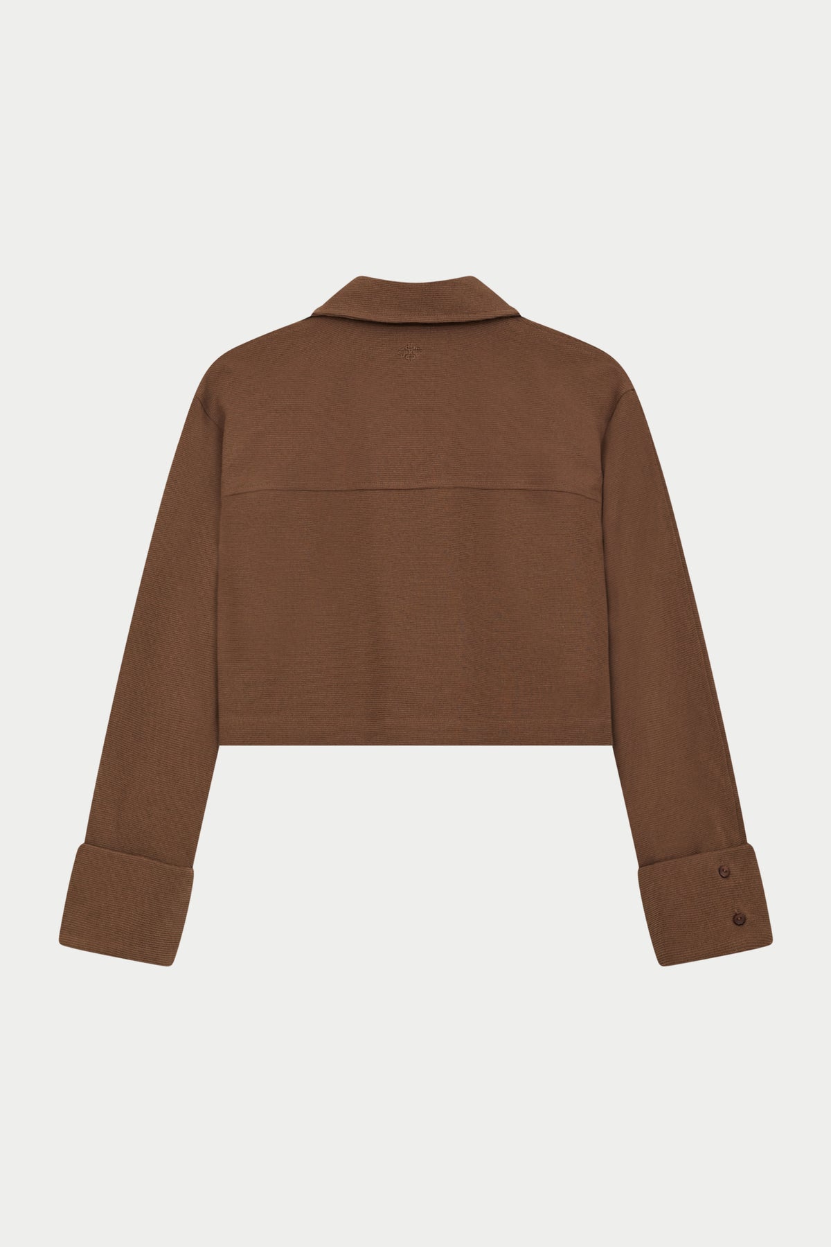 TEXTURED LINEN TIE FRONT SHIRT - BROWN