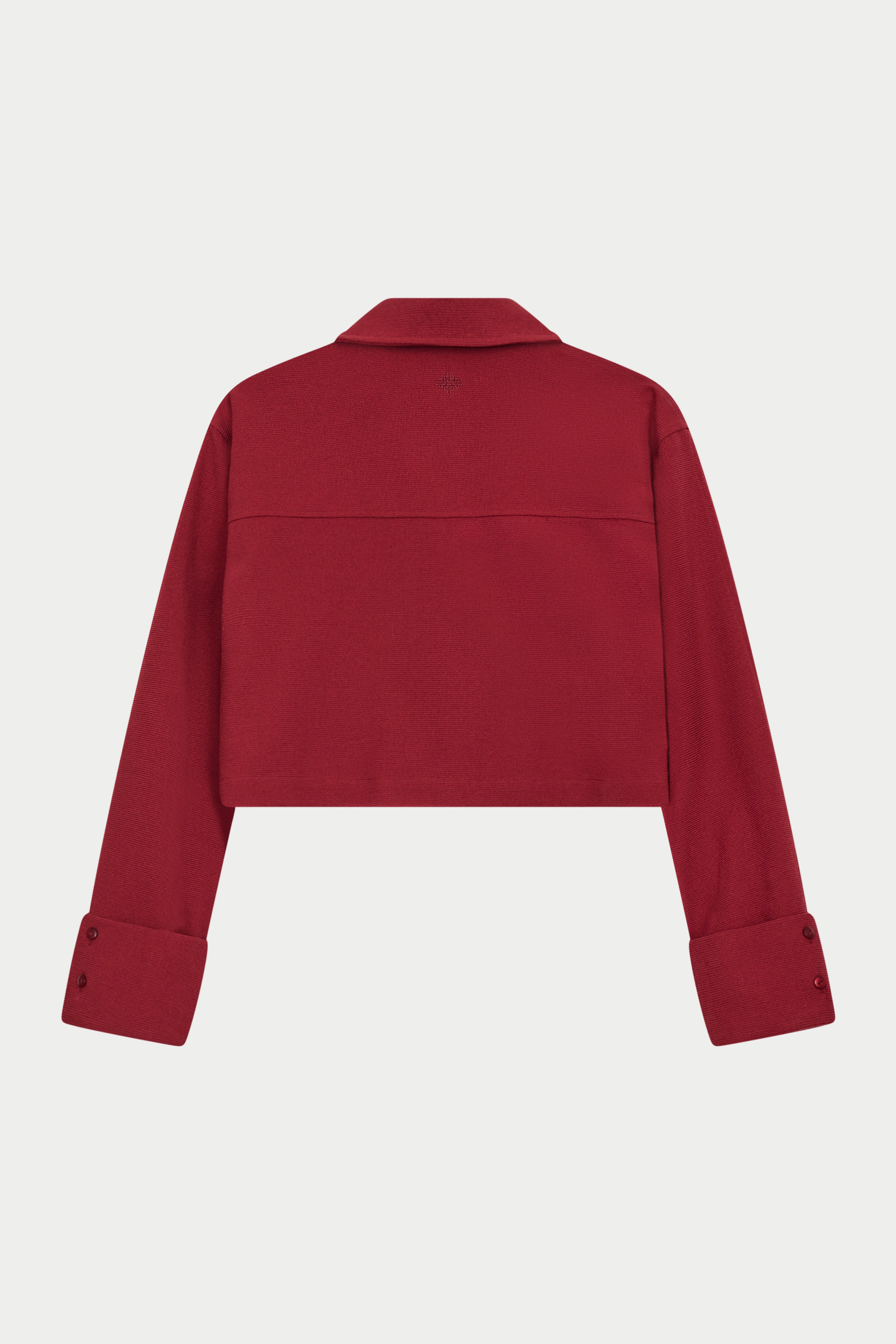TEXTURED LINEN TIE FRONT SHIRT - BURGUNDY