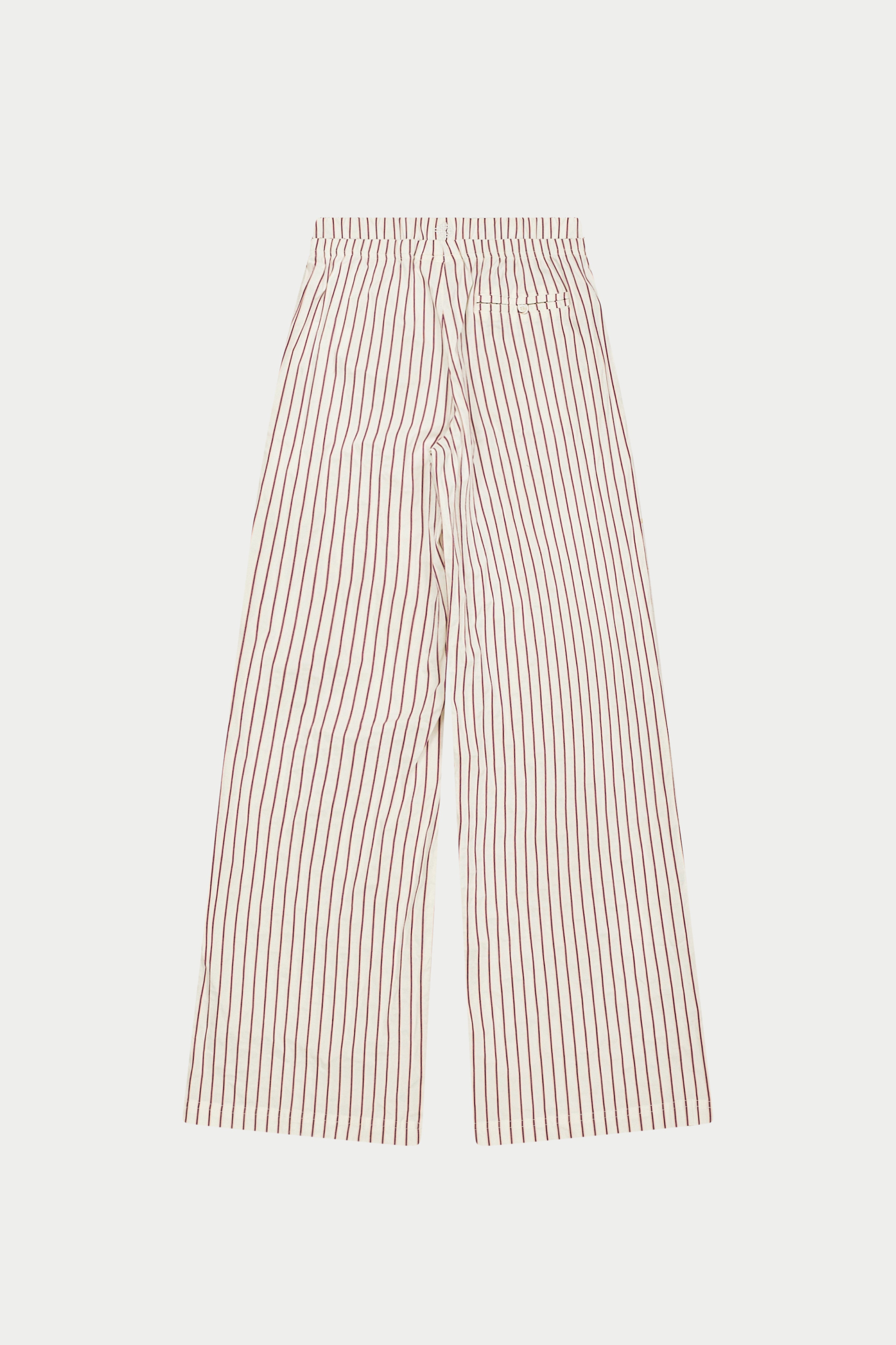 DOUBLE WAISTBAND STRIPE TROUSERS - BURGUNDY