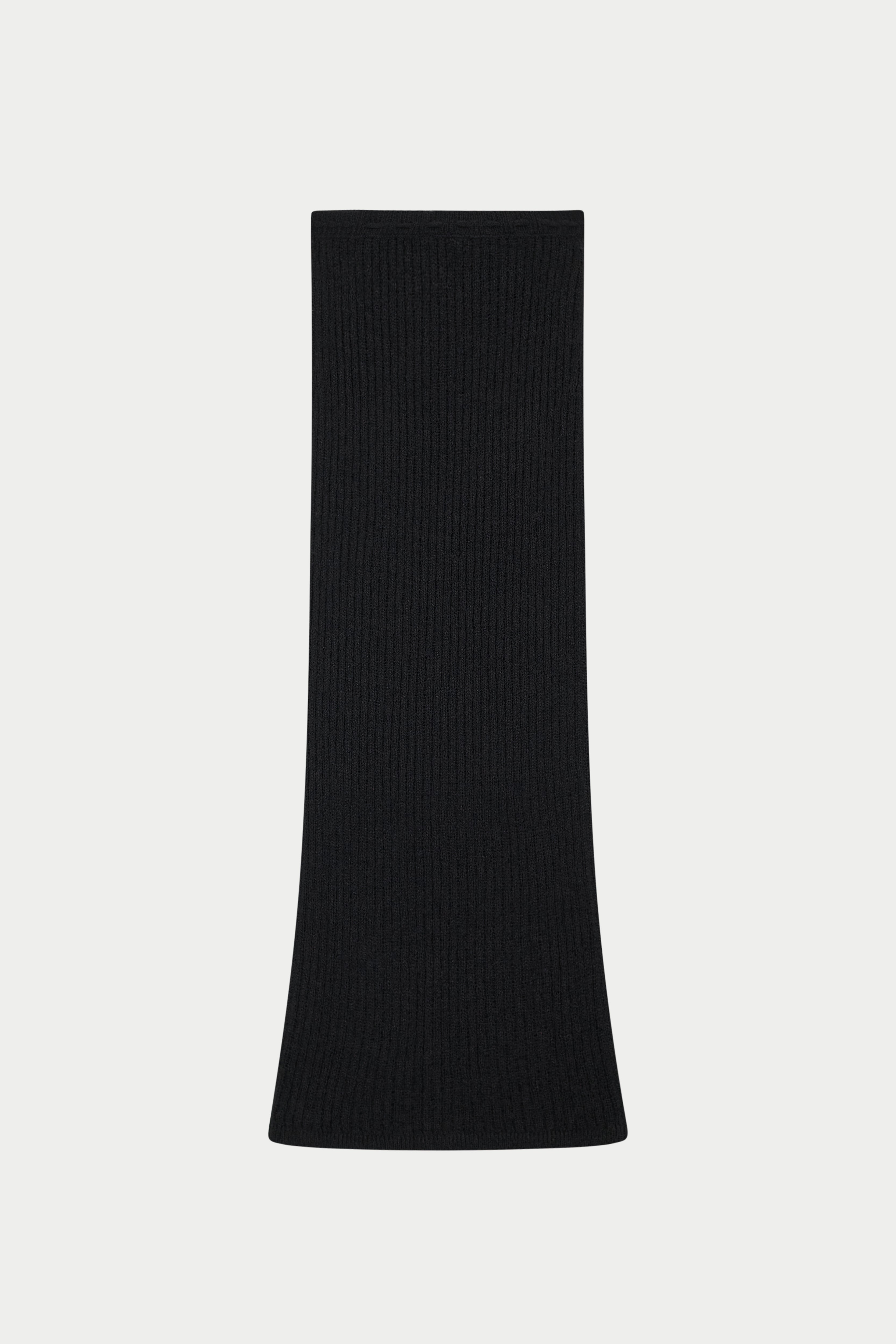 LADDER KNIT MAXI SKIRT - BLACK