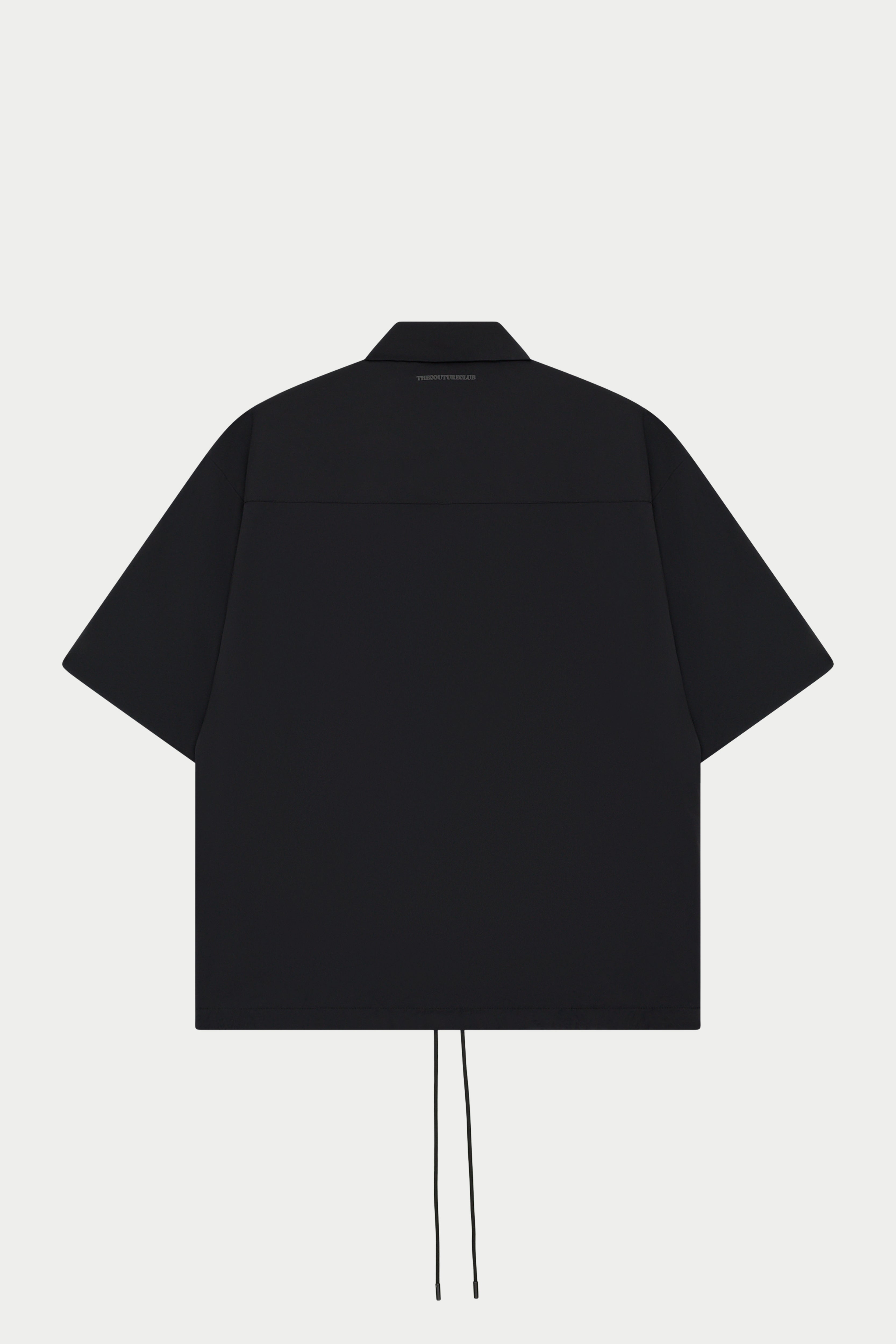 NYLON DRAWCORD SHIRT - BLACK
