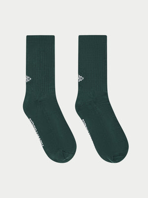 REVERSE EMBLEM COPYRIGHT SOCKS - GREEN