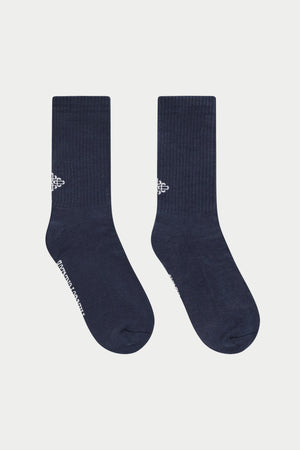 REVERSE EMBLEM COPYRIGHT SOCKS - NAVY