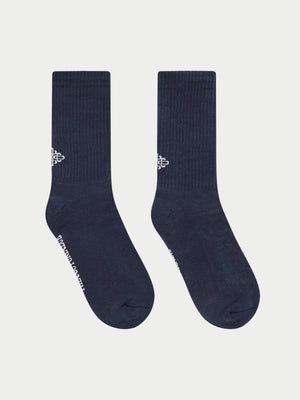 REVERSE EMBLEM COPYRIGHT SOCKS - NAVY