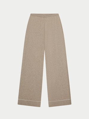 KNITTED PANEL TROUSERS - BEIGE