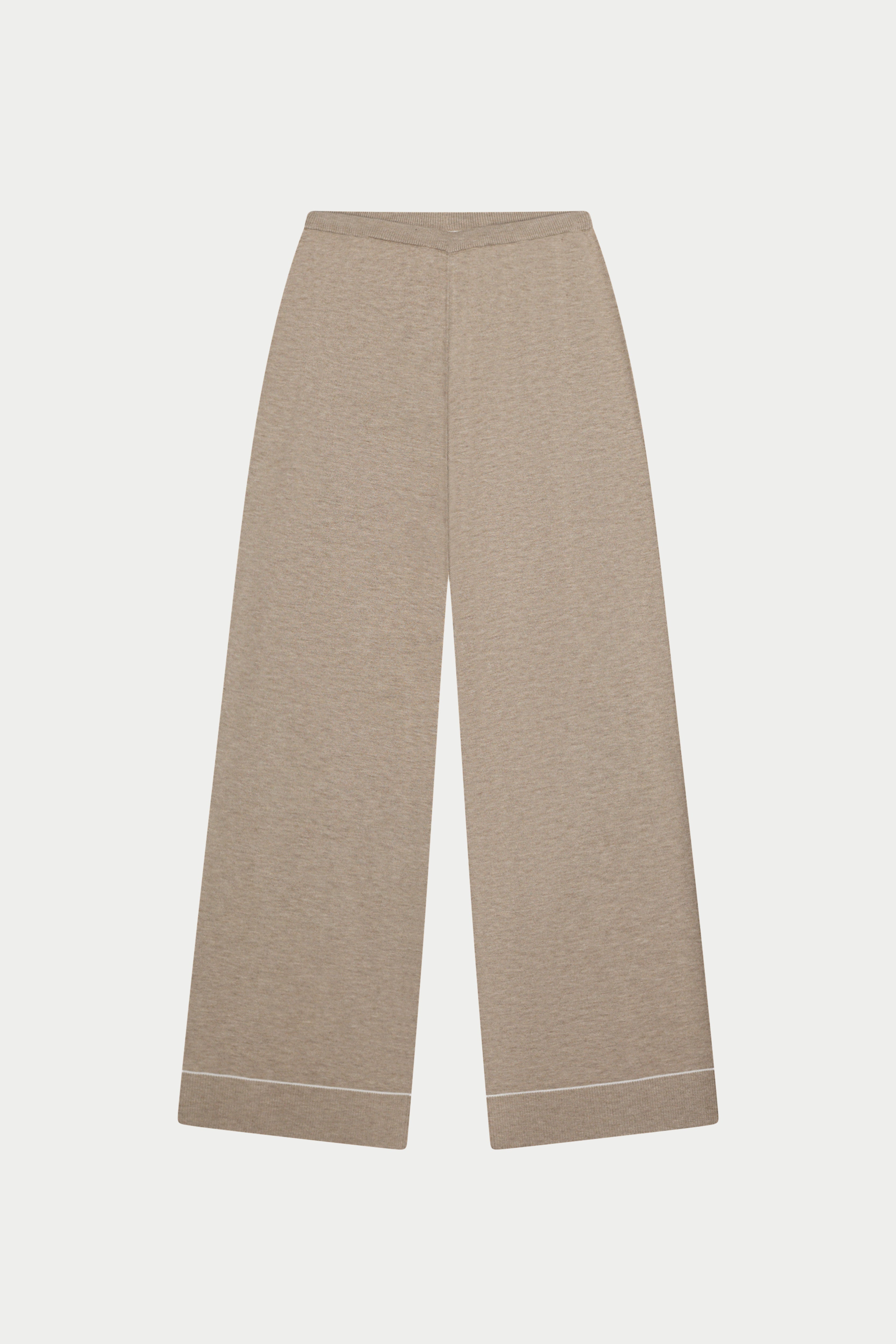 KNITTED PANEL TROUSERS - BEIGE