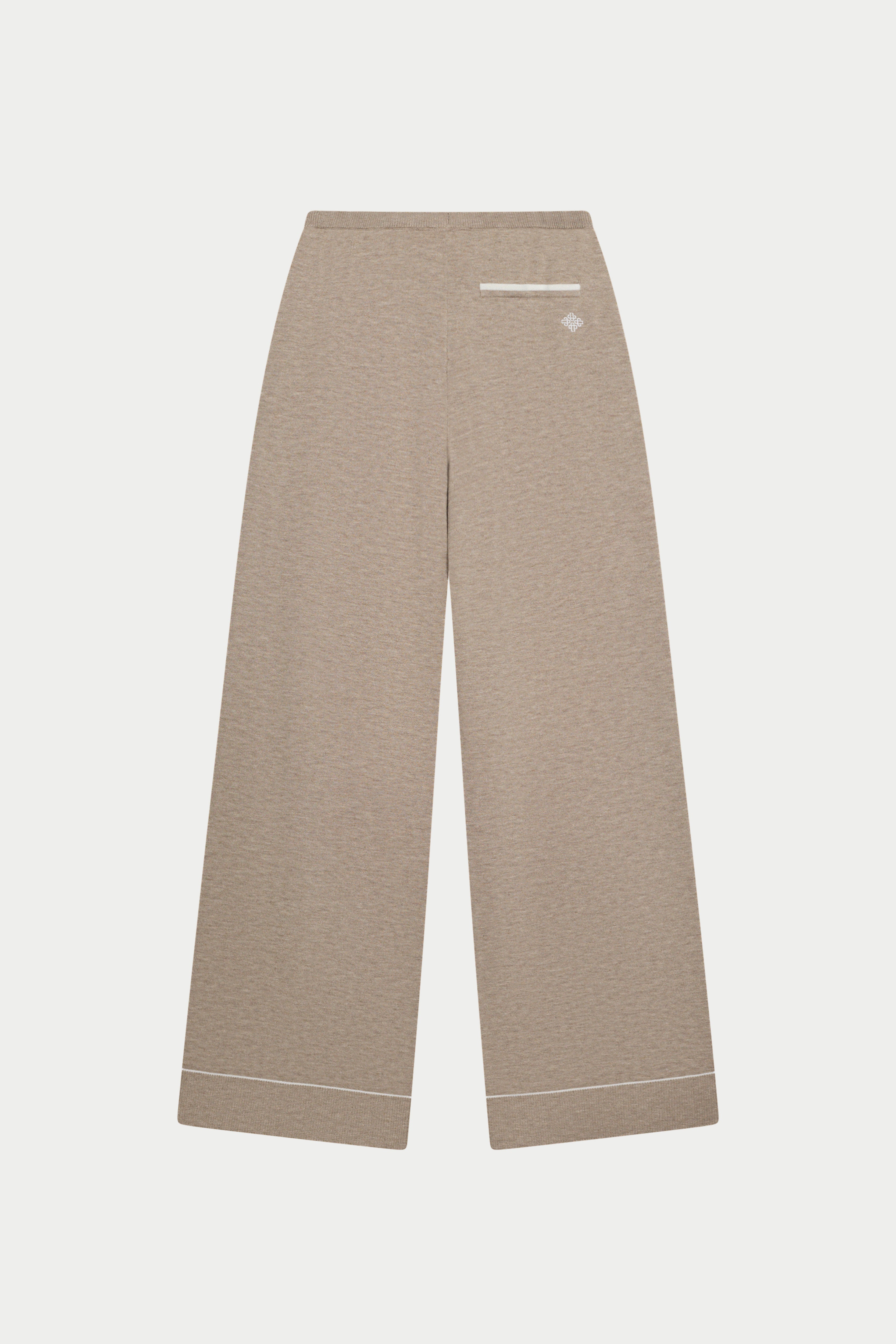 KNITTED PANEL TROUSERS - BEIGE