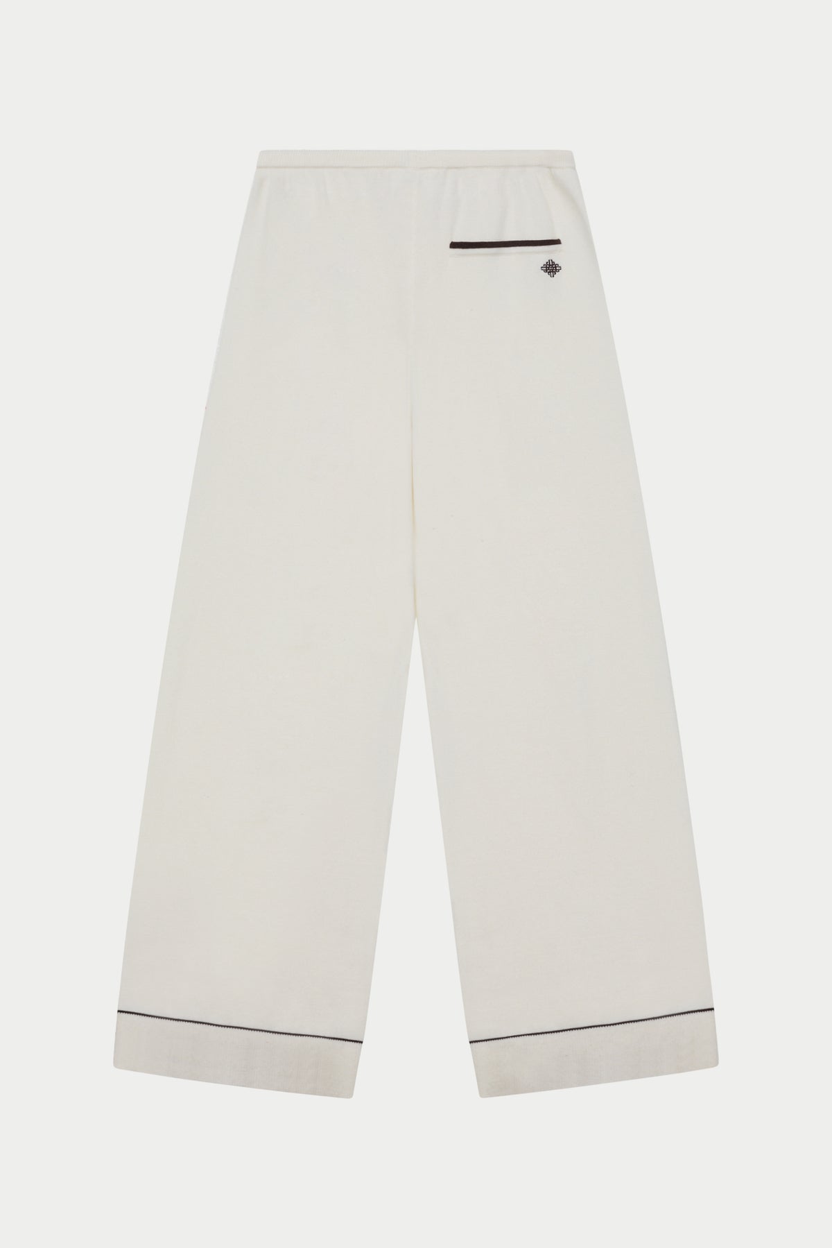 KNITTED PANEL TROUSERS - CREAM