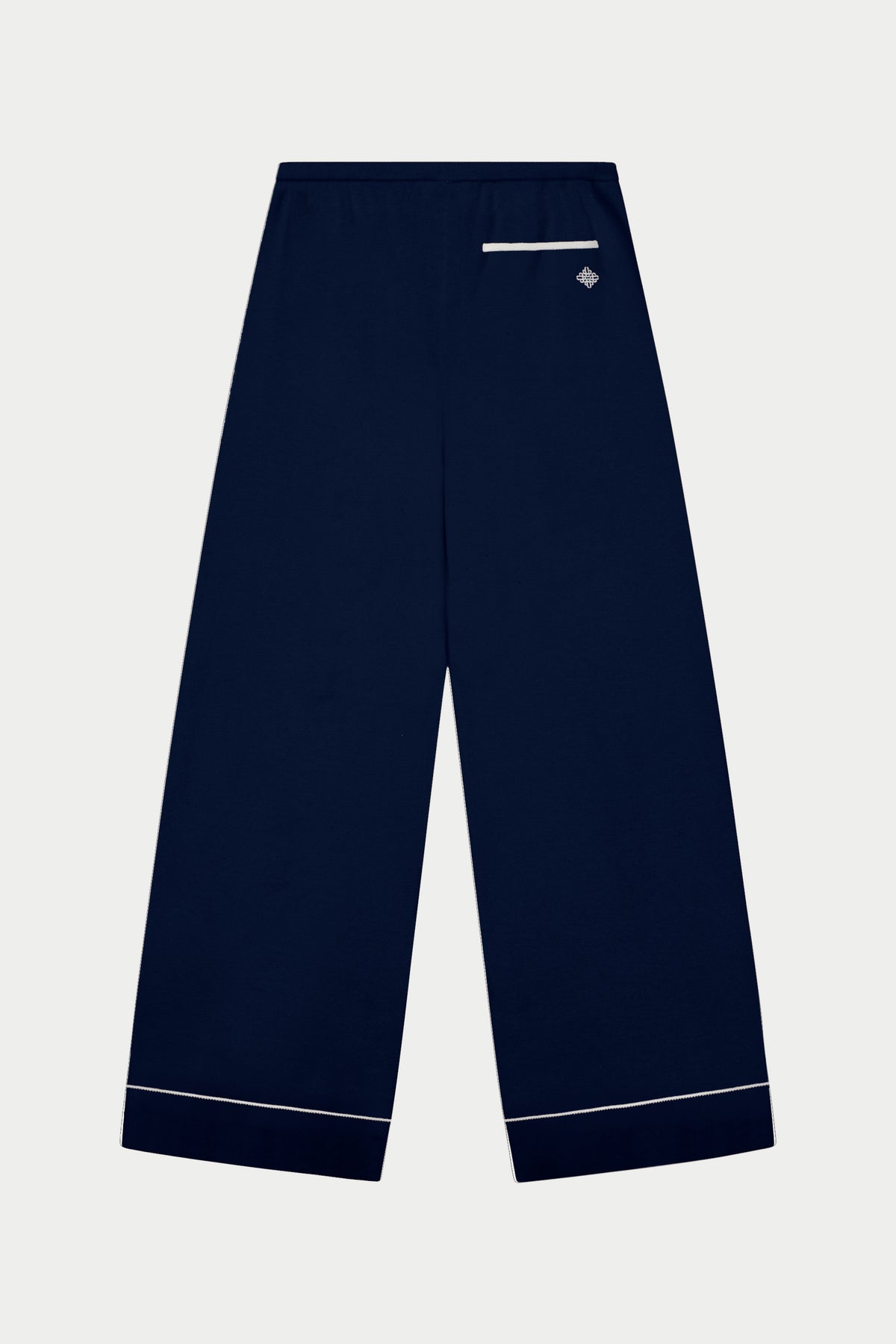 KNITTED PANEL TROUSERS - NAVY