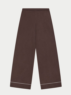 KNITTED PANEL TROUSERS - BROWN