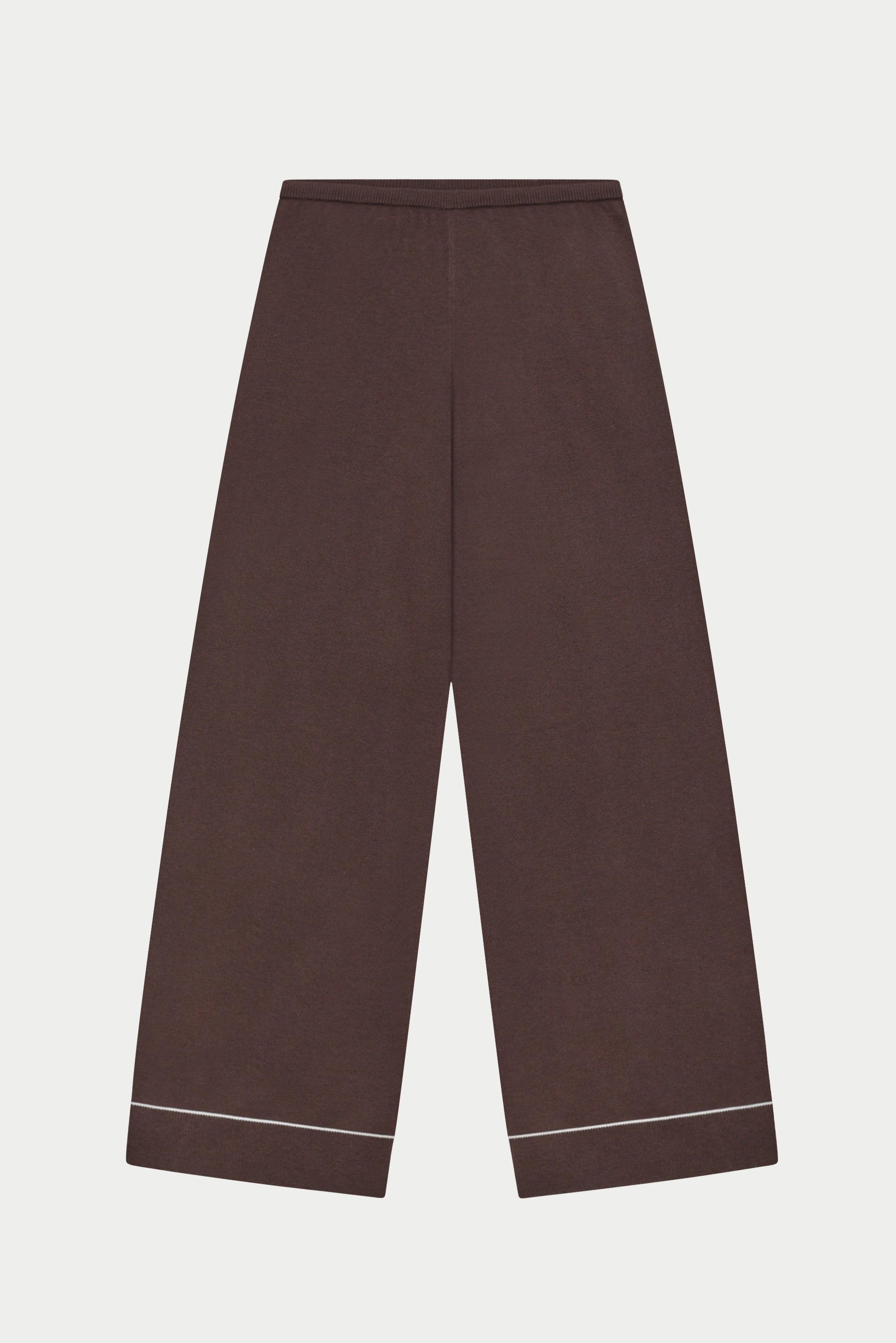 KNITTED PANEL TROUSERS - BROWN