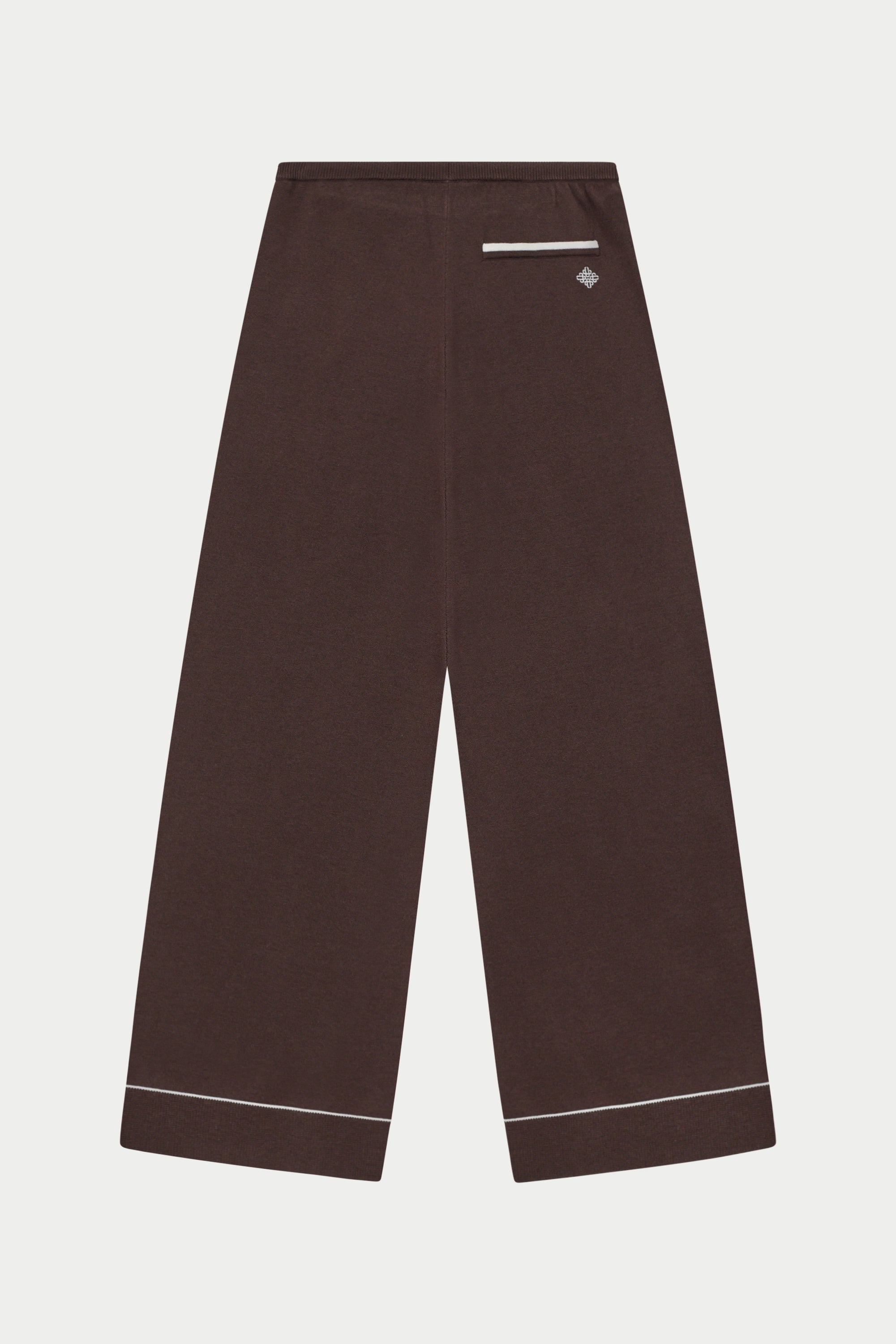 KNITTED PANEL TROUSERS - BROWN