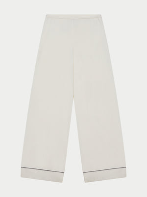 KNITTED PANEL TROUSERS - CREAM