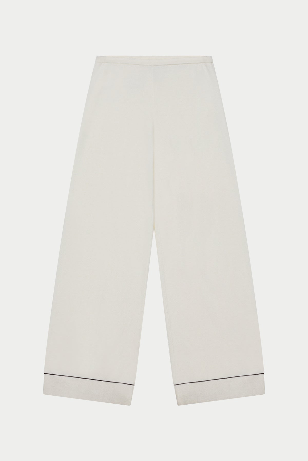 KNITTED PANEL TROUSERS - CREAM