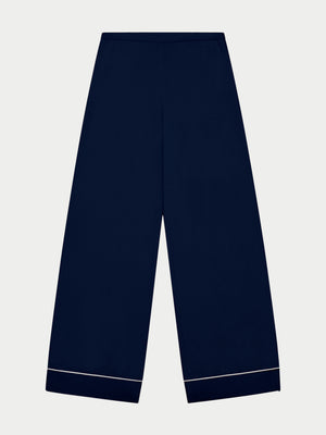 KNITTED PANEL TROUSERS - NAVY