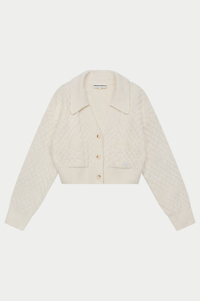 トップス euw shaggy knit short cardigan ivory Urban Classics OVERSIZED - Cardigan - whitesand/white - Zalando