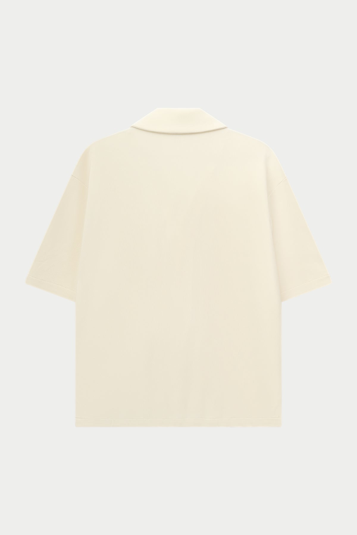 RIB BUTTON THROUGH SHIRT - OFF WHITE