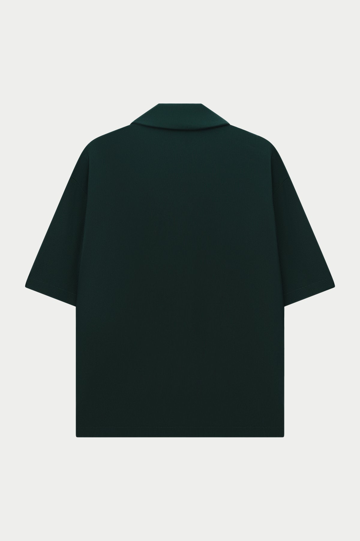 RIB BUTTON THROUGH SHIRT - GREEN