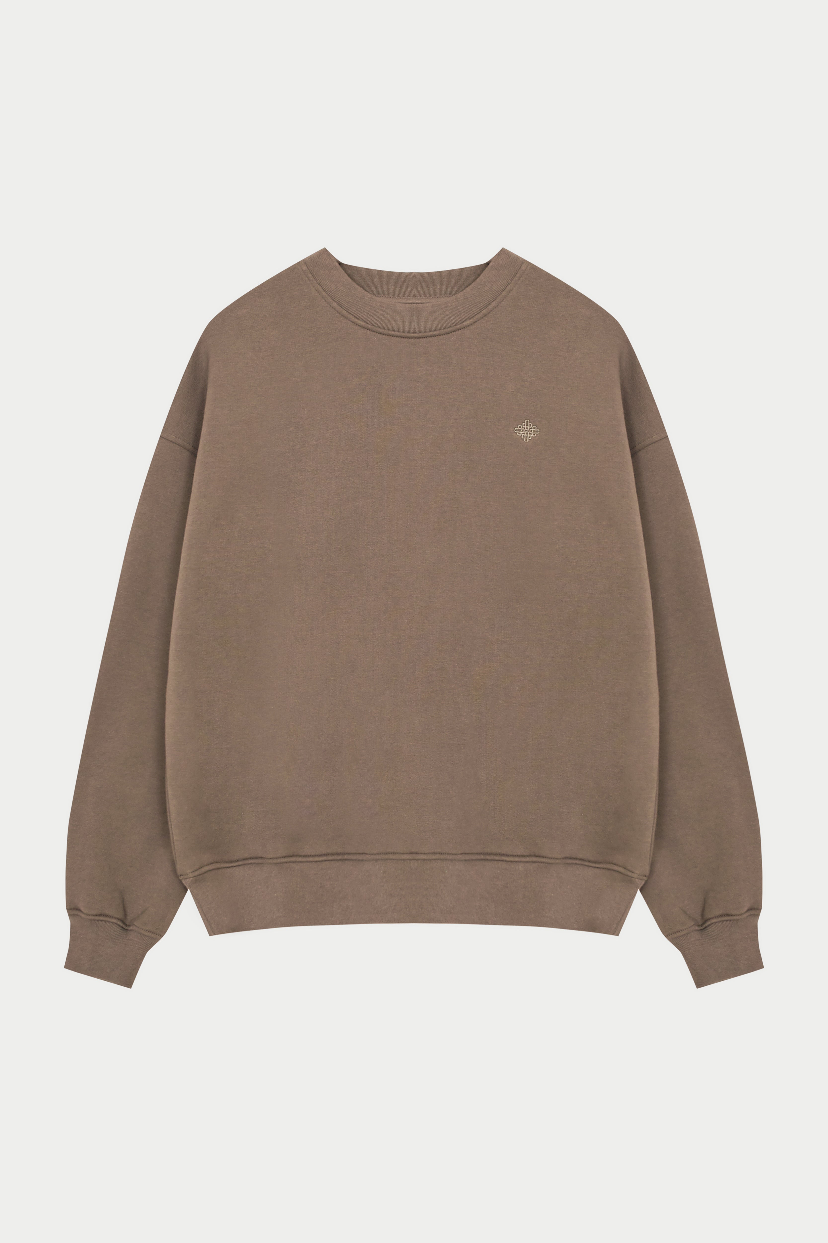 EMBLEM EMBROIDERED SWEATSHIRT - COCOA