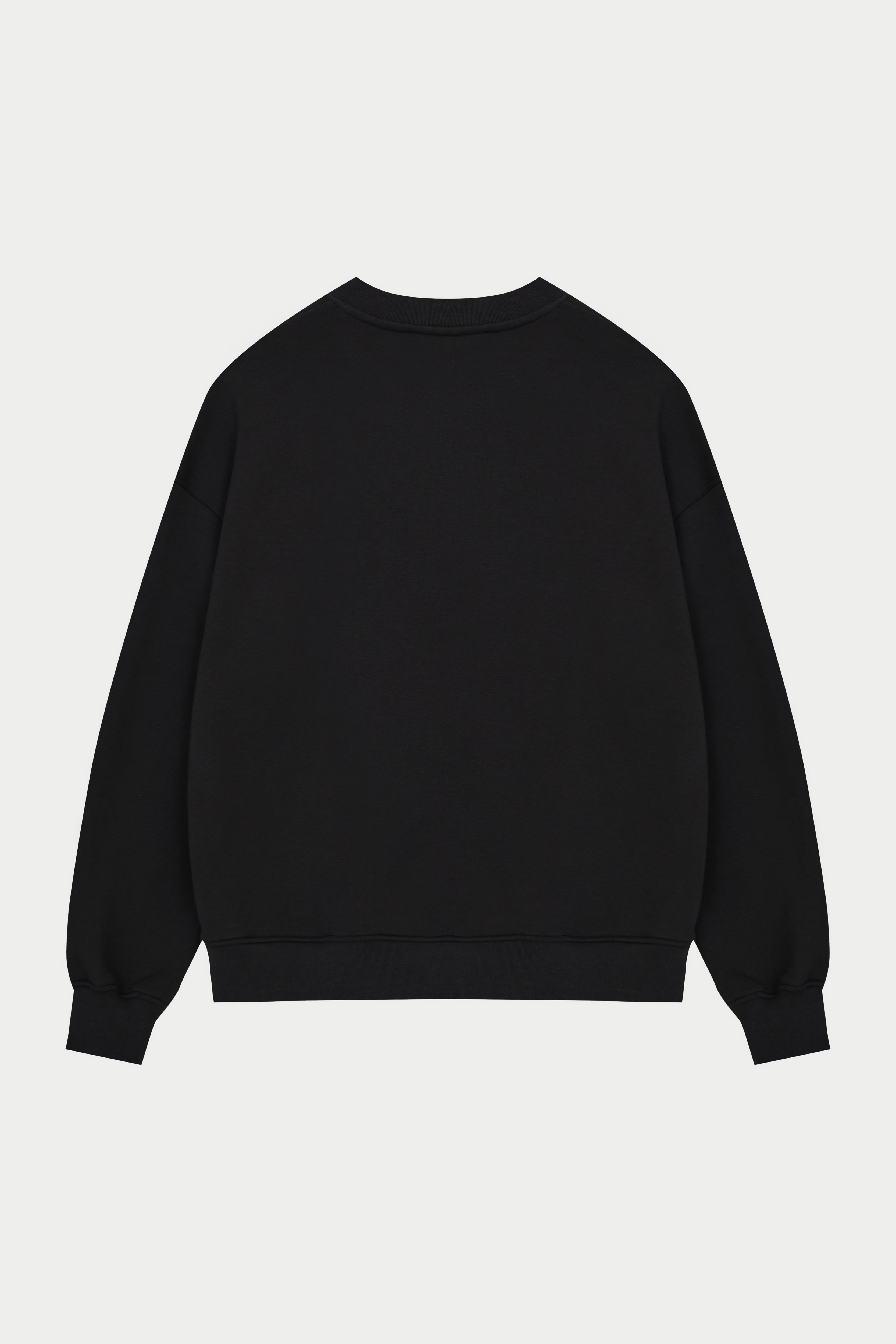 EMBLEM EMBROIDERED SWEATSHIRT - BLACK