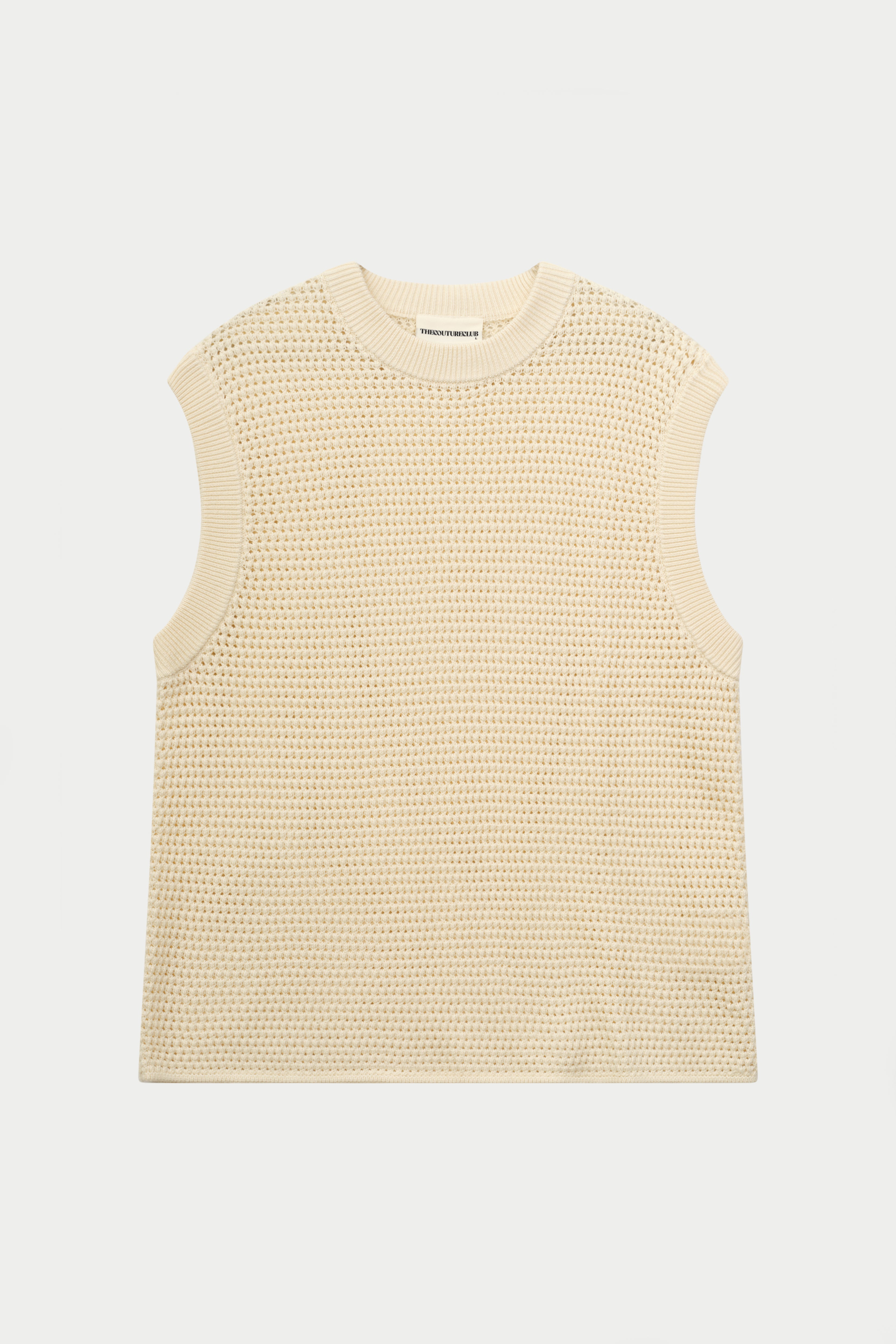 STRIPE CROCHET KNIT VEST - OFF WHITE – The Couture Club