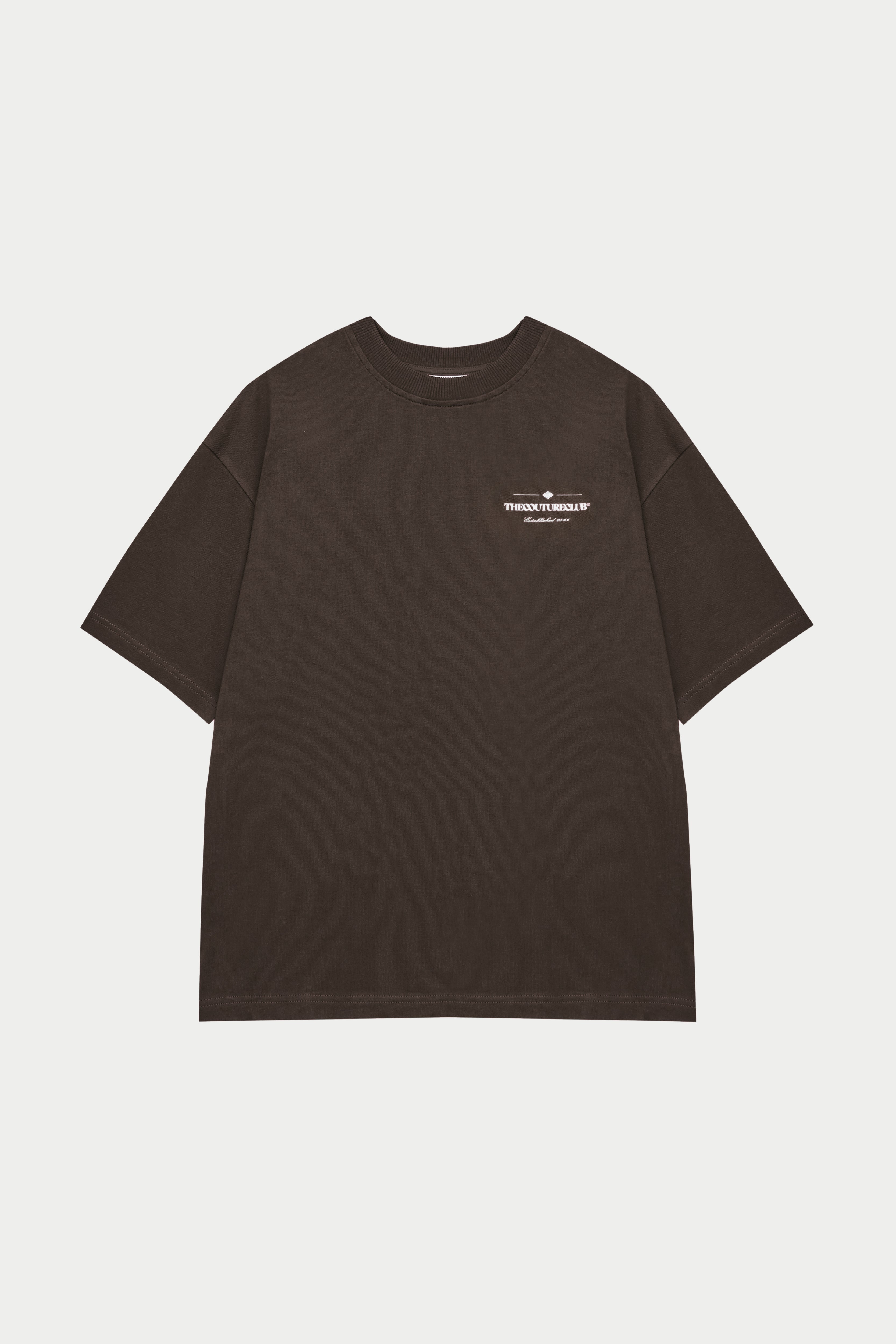 COPYRIGHT MULTI GRAPHIC T-SHIRT - BROWN