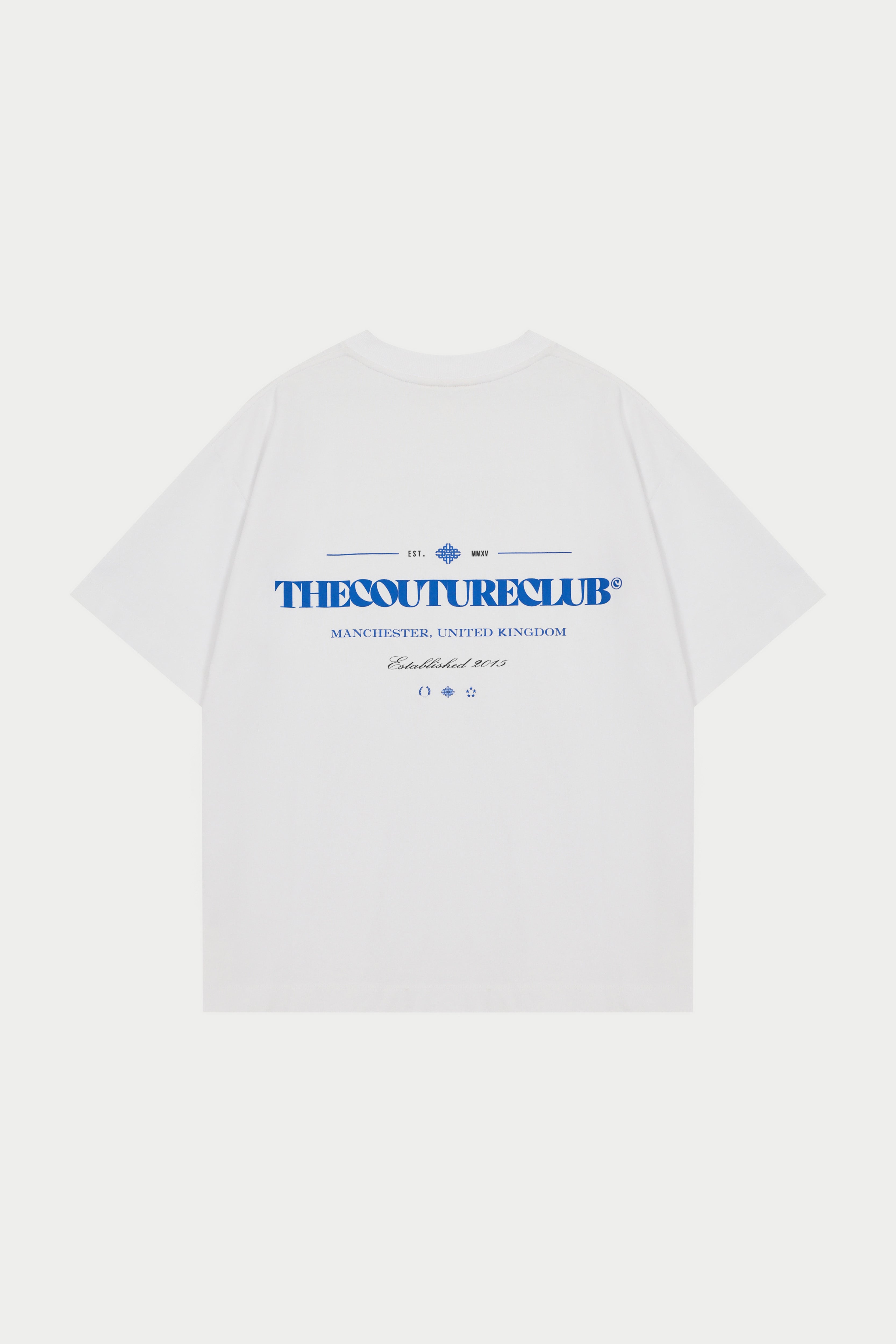 COPYRIGHT MULTI GRAPHIC T-SHIRT - WHITE BLUE